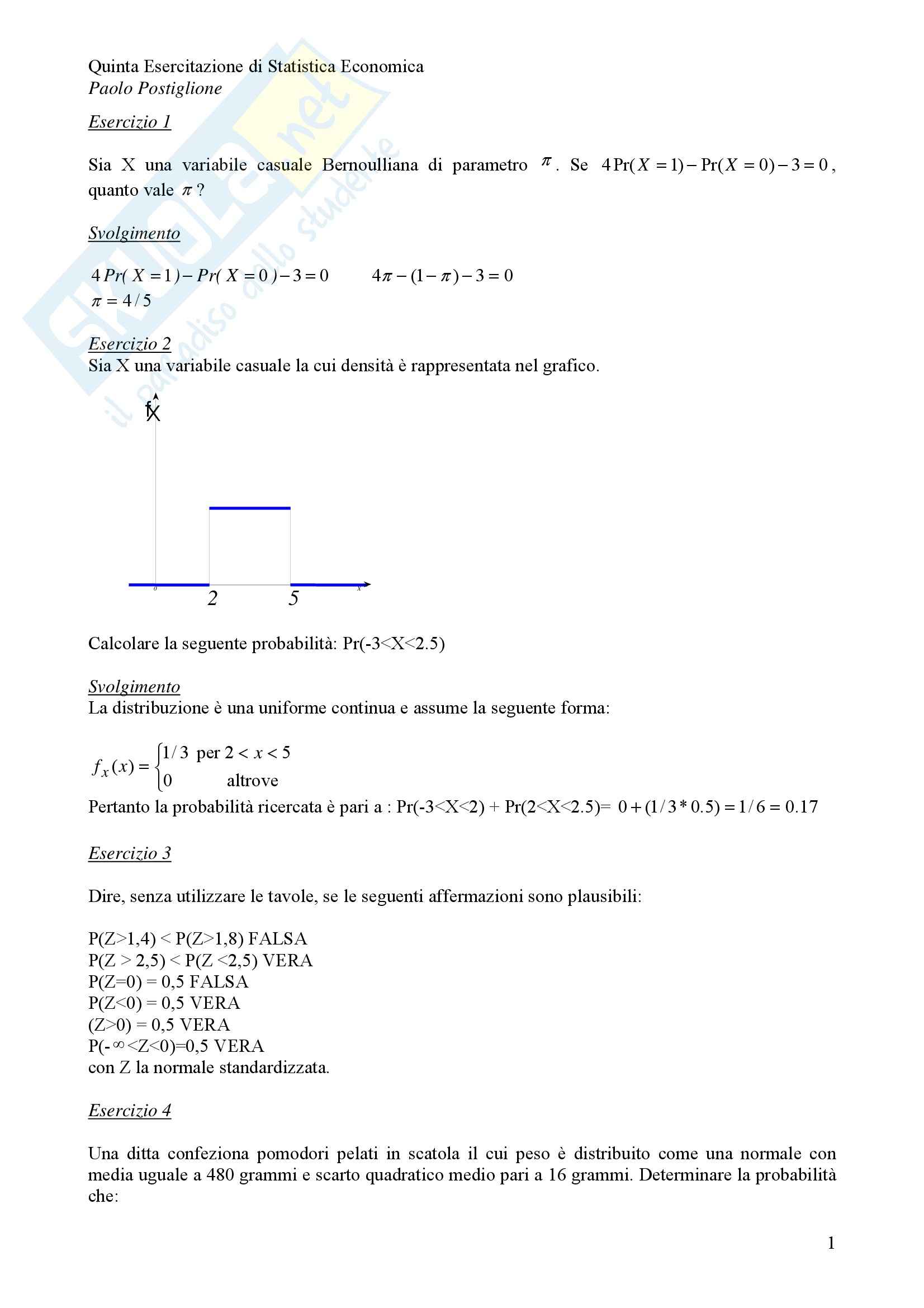 Statistica ed esercizi