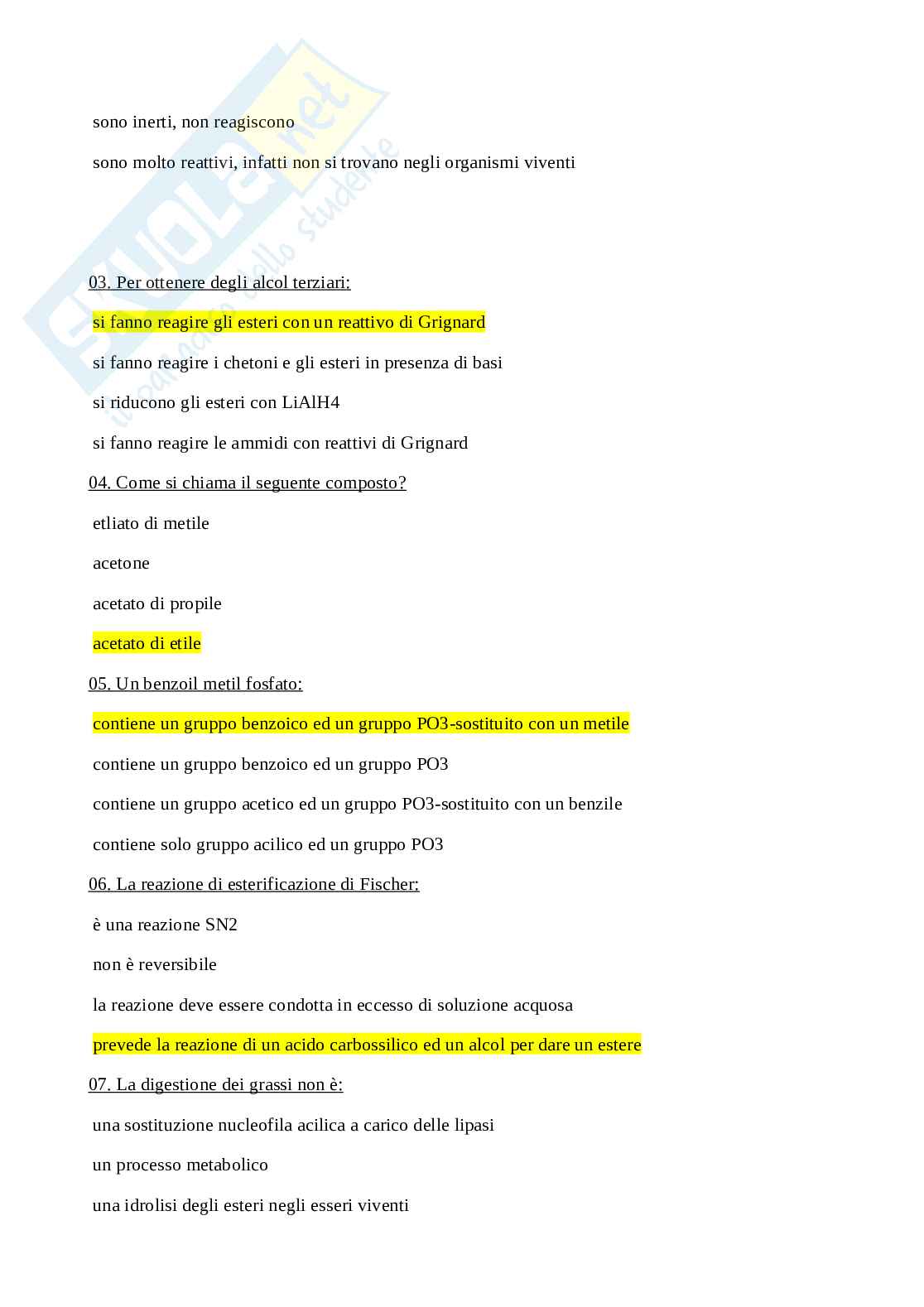 Paniere di Chimica generale e organica - modulo 2 Pag. 41
