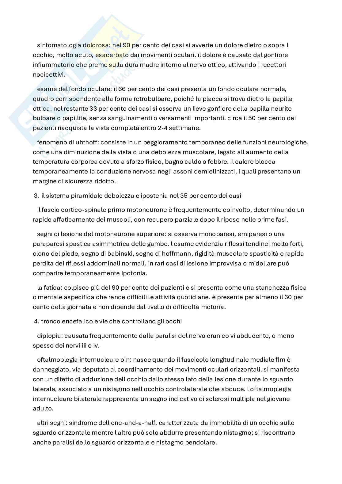 Sclerosi multipla: clinica, scala EDSS, forme evolutive e criteri diagnostici di McDonald Pag. 2