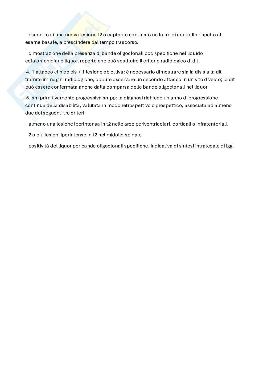 Sclerosi multipla: clinica, scala EDSS, forme evolutive e criteri diagnostici di McDonald Pag. 6