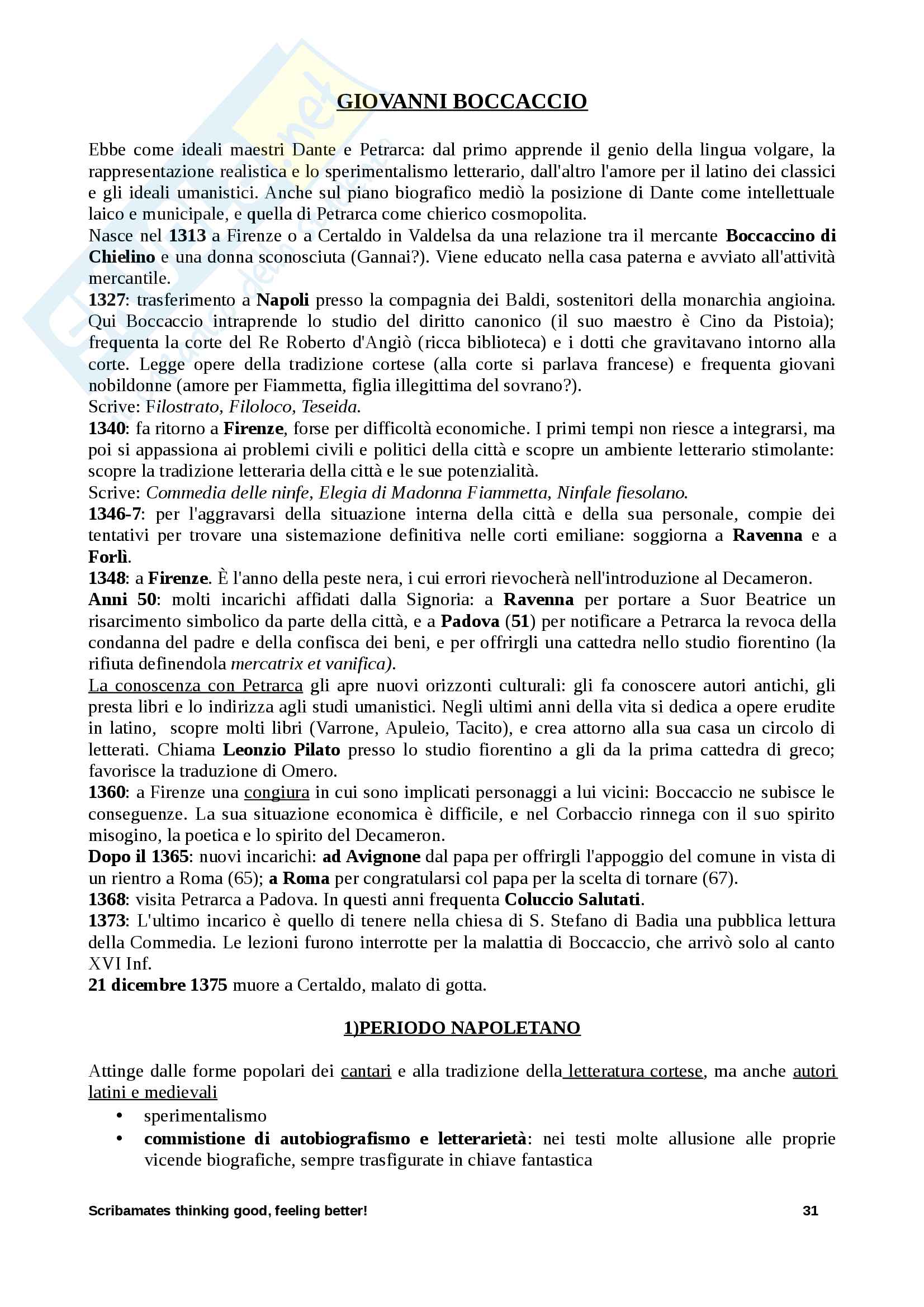 Riassunto esame Letteratura italiana I (parte istituzionale), docente Frasso, libro consigliato: Contini, Letteratura italiana delle origini Pag. 31