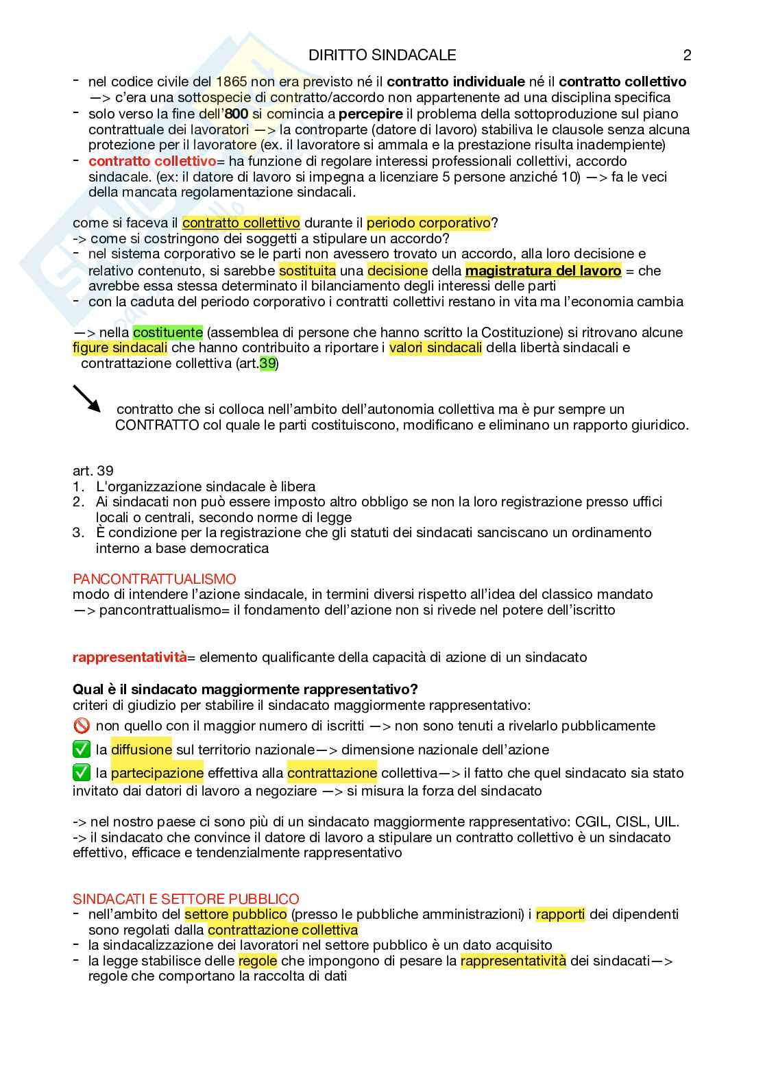 Riassunto esame diritto sindacale Pag. 2
