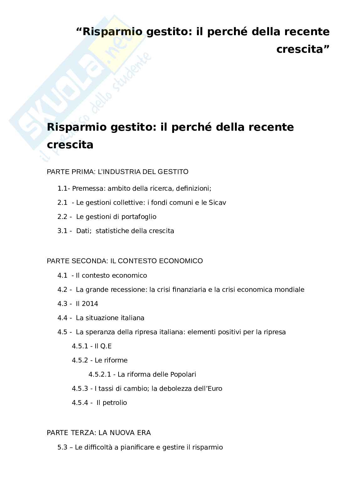 Risparmio - Tesina Pag. 2