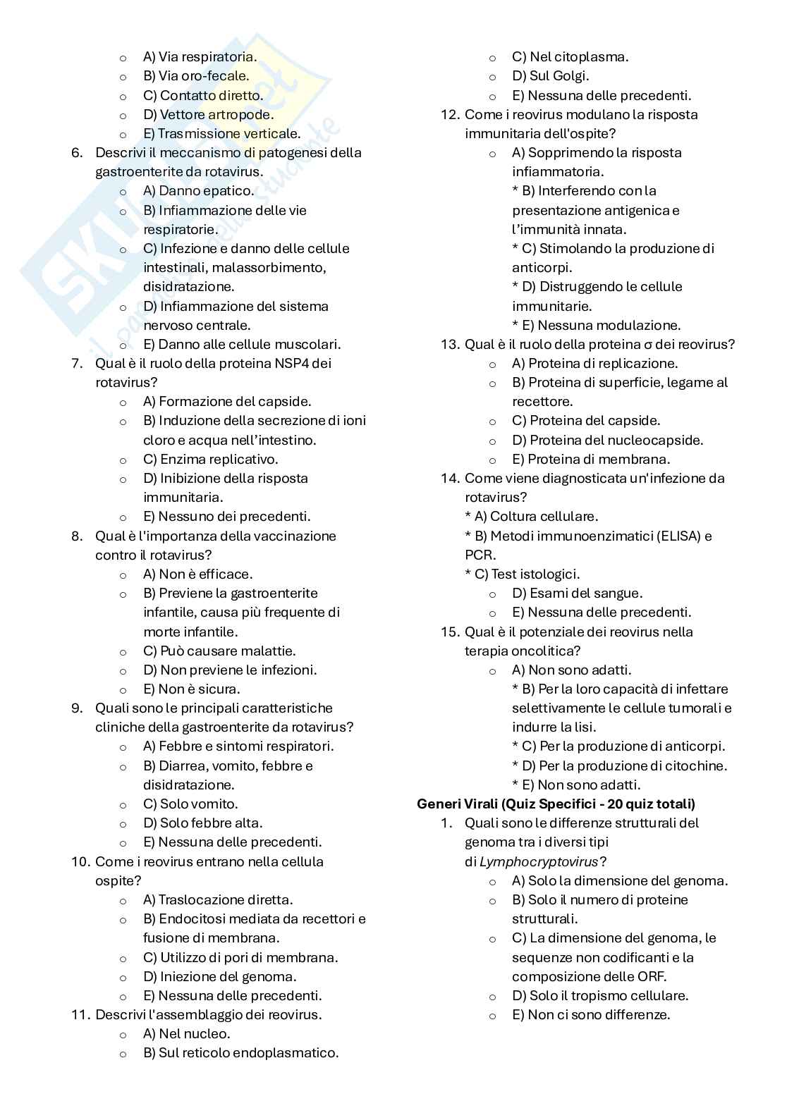 Quiz di Virologia Pag. 41