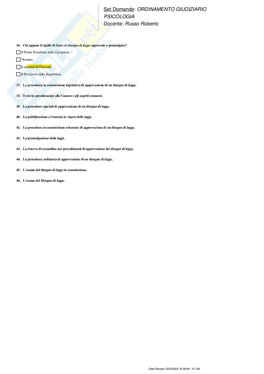 Paniere nuovo completo di Ordinamento giudiziario (2025)  Pag. 31