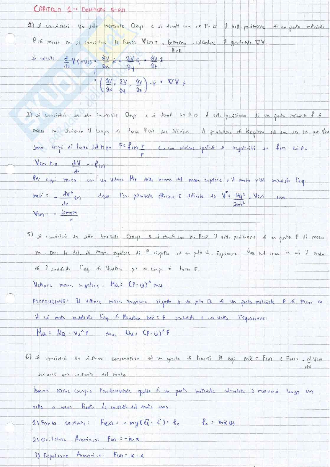 Domande di teoria Meccanica razionale Pag. 1