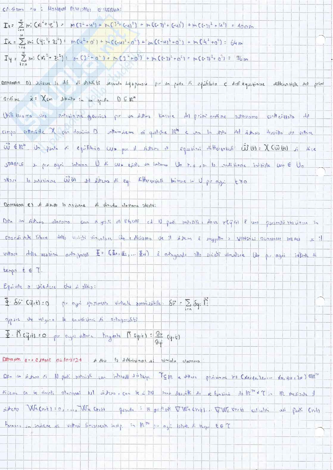 Domande di teoria Meccanica razionale Pag. 31