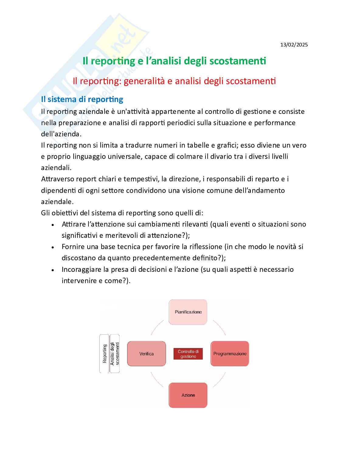 Programmazione e controllo delle imprese turistiche - Teoria, parte 4 - Il reporting e l’analisi degli scostamenti Pag. 1