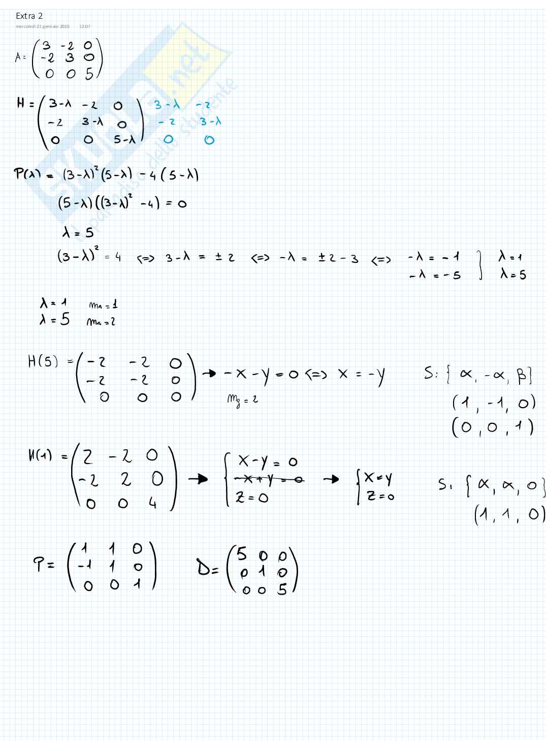 Esercizi di Algebra lineare e geometria sui matriciali Pag. 6