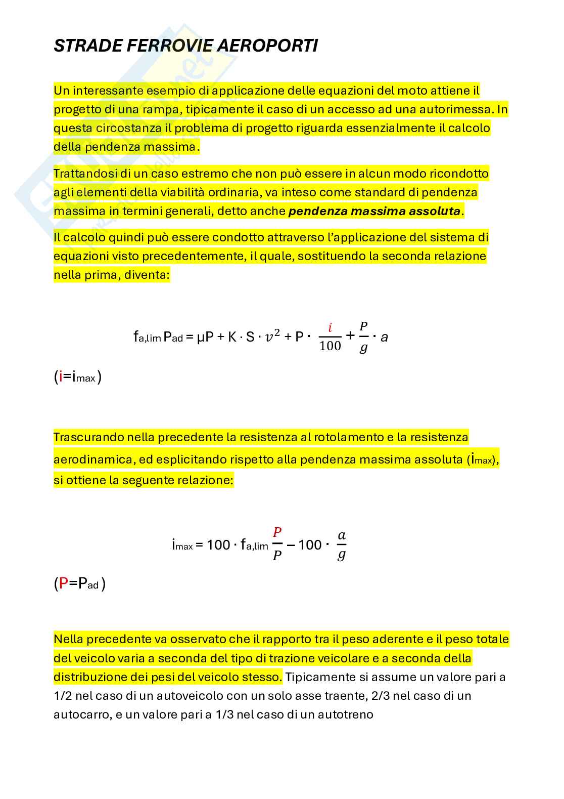 Riassunto esame Strade, Ferrovie, Aeroporti, Prof. Benedetto Andrea, libro consigliato Strade, ferrovie, aeroporti, Benedetto Pag. 36