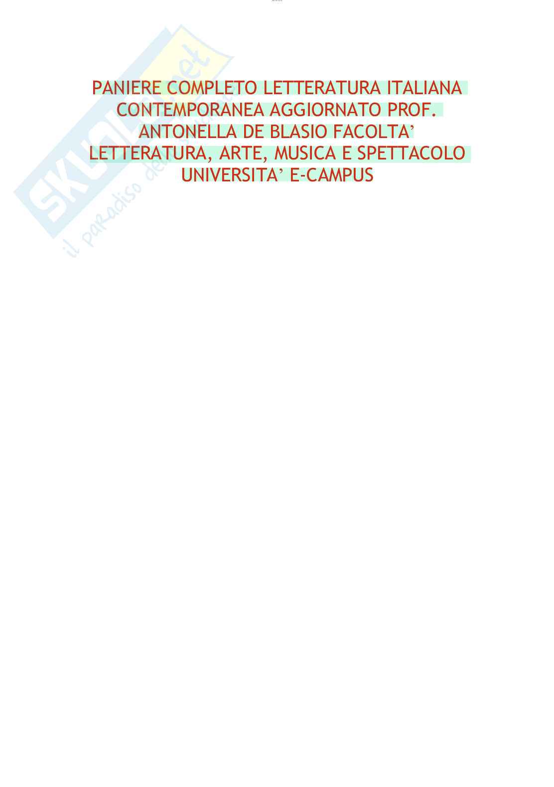 Paniere completo Letteratura italiana aggiornato 2023 Pag. 1