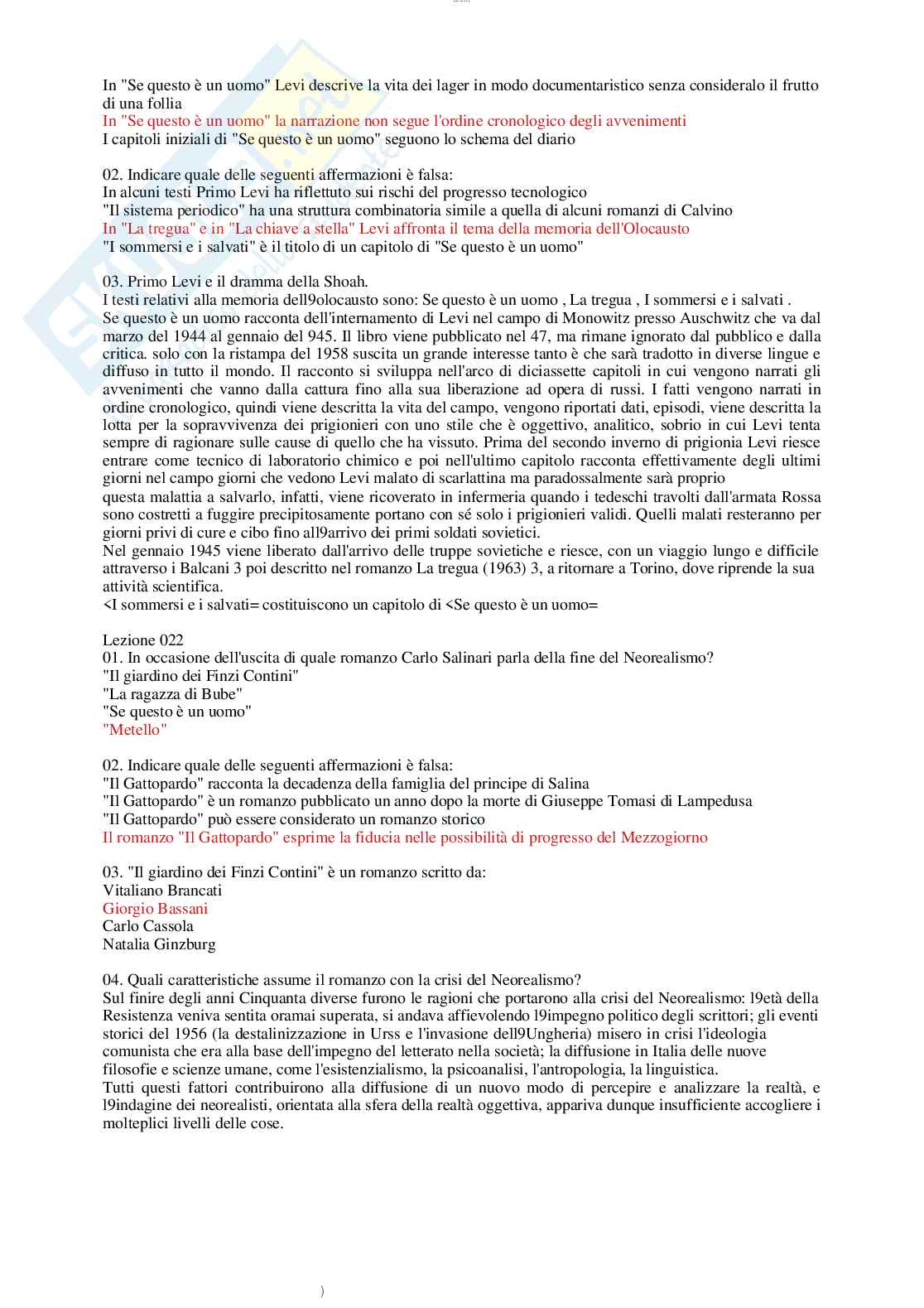 Paniere completo Letteratura italiana aggiornato 2023 Pag. 31