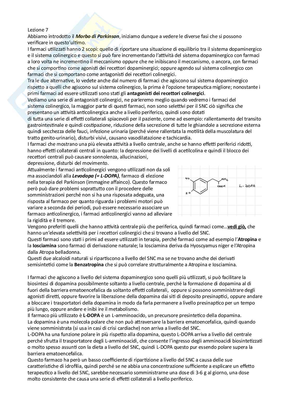 Appunti esame lezioni 7-11 su 33 di Chimica farmaceutica e tossicologica 2 Pag. 1