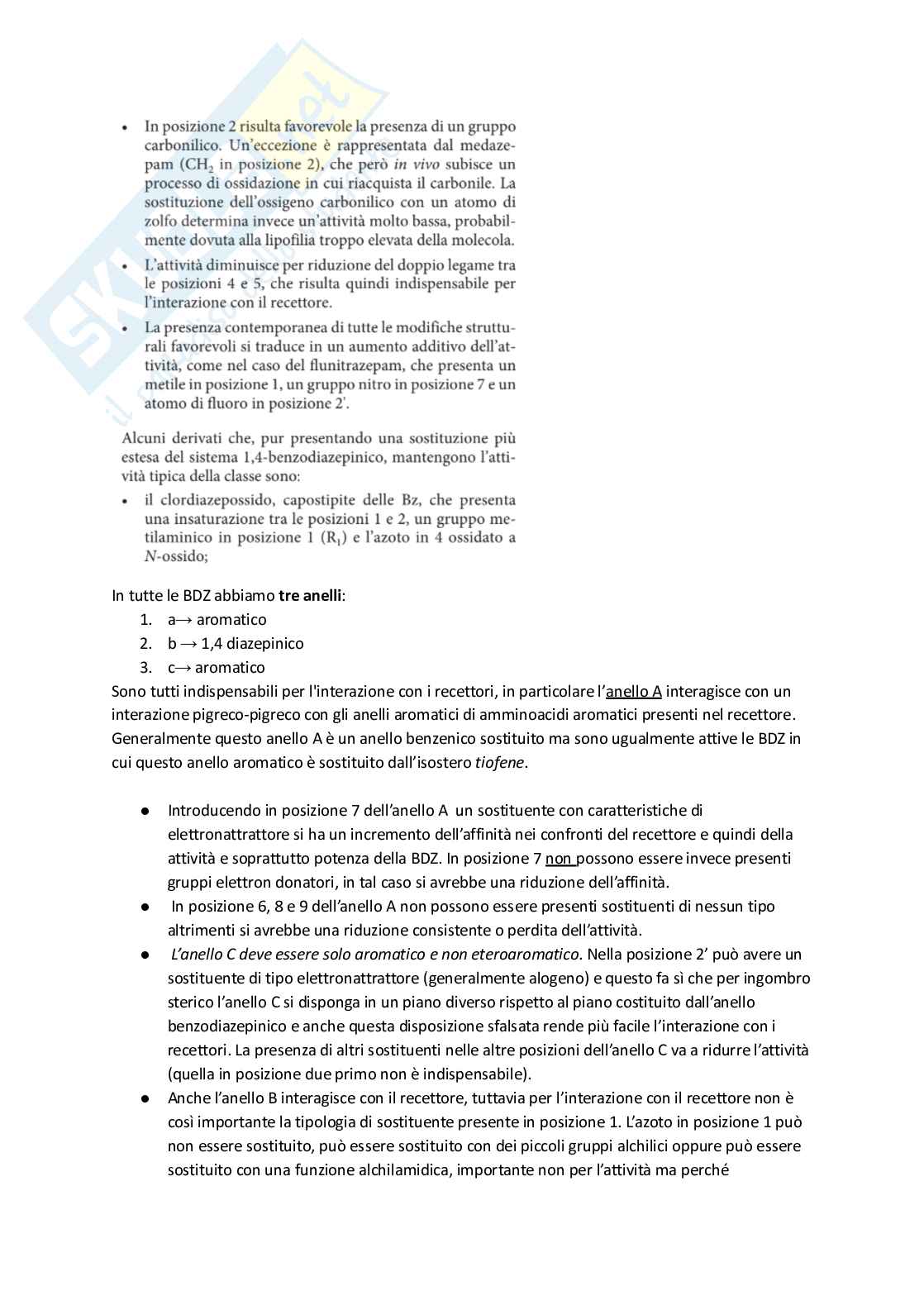 Appunti esame lezioni 7-11 su 33 di Chimica farmaceutica e tossicologica 2 Pag. 16
