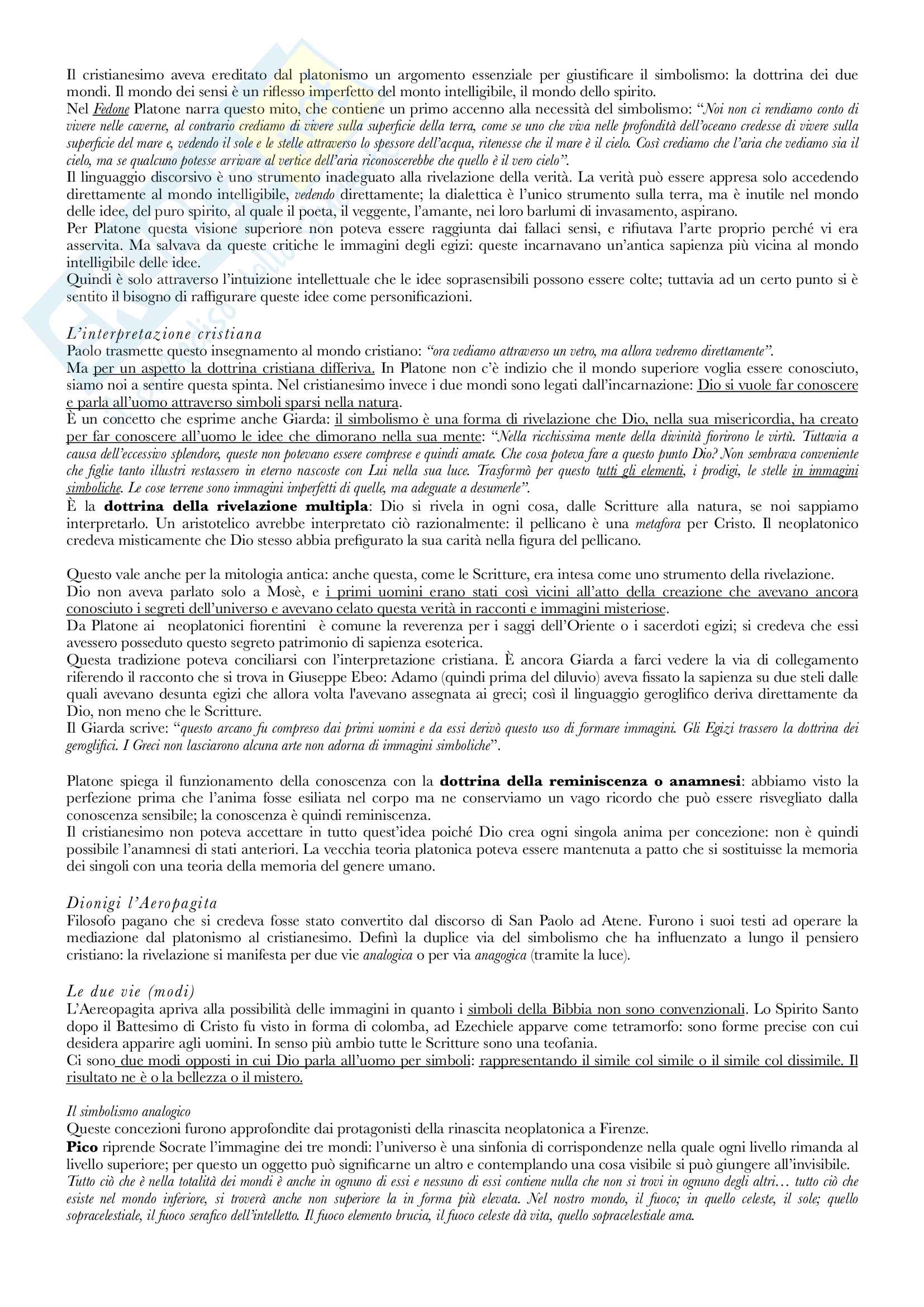 Riassunto esame Iconologia, prof. Cavicchioli, libro consigliato Immagini Simboliche, Gombrich Pag. 16