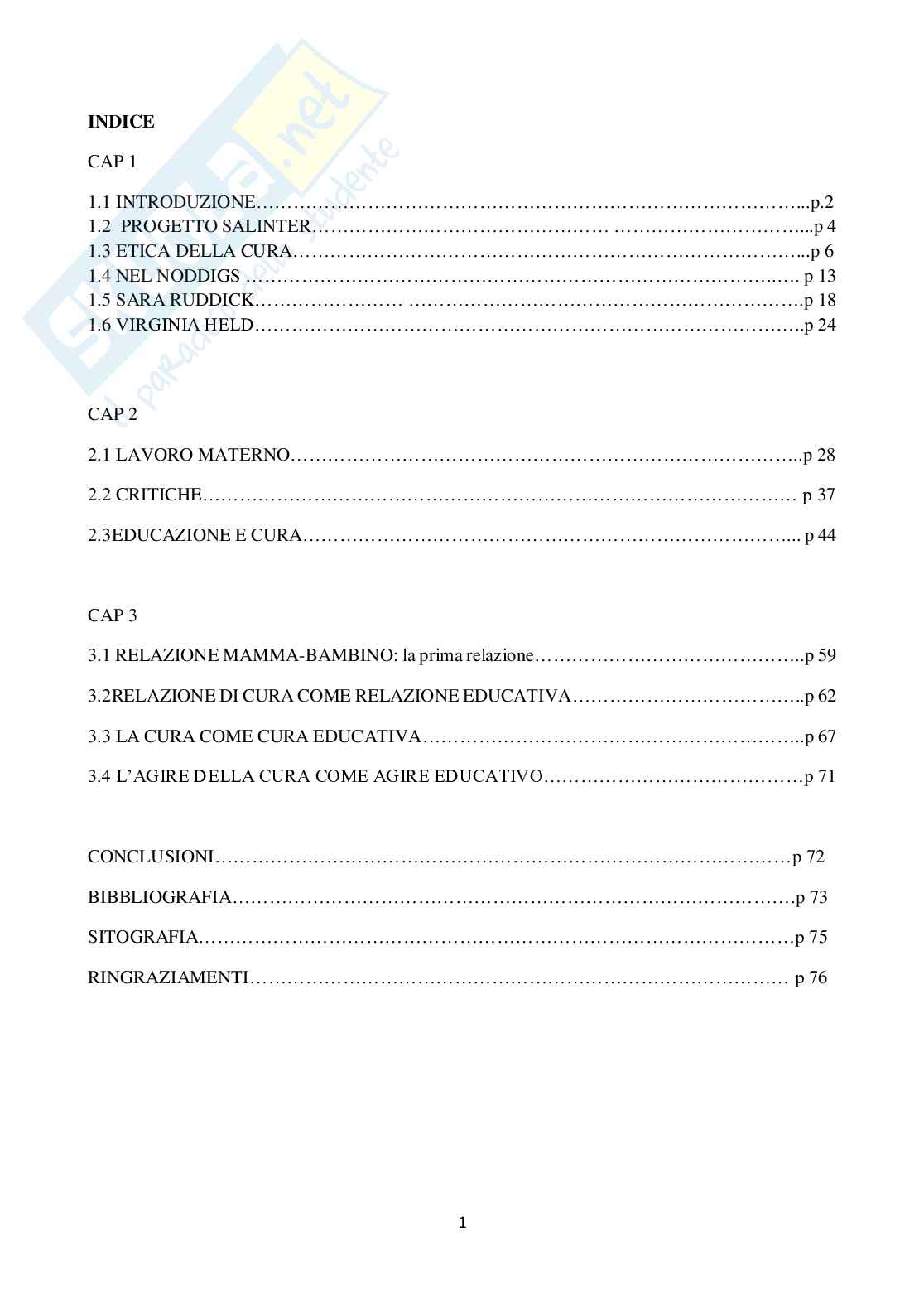 Cura materna come cura educativa Pag. 2