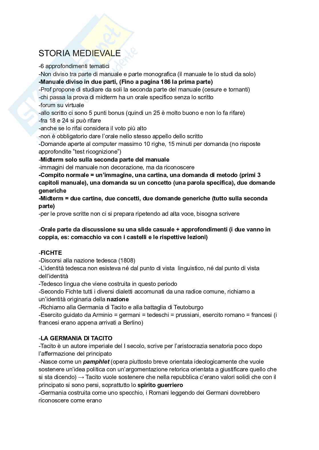 Appunti di lezione Storia medievale Pag. 1