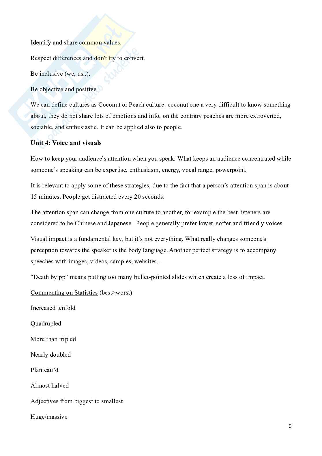 Riassunto esame Lingua inglese 2, Prof. Rossi Enrica, libro consigliato In company 3.0: upper Intermediate, John Allison, Mark Powell Pag. 6