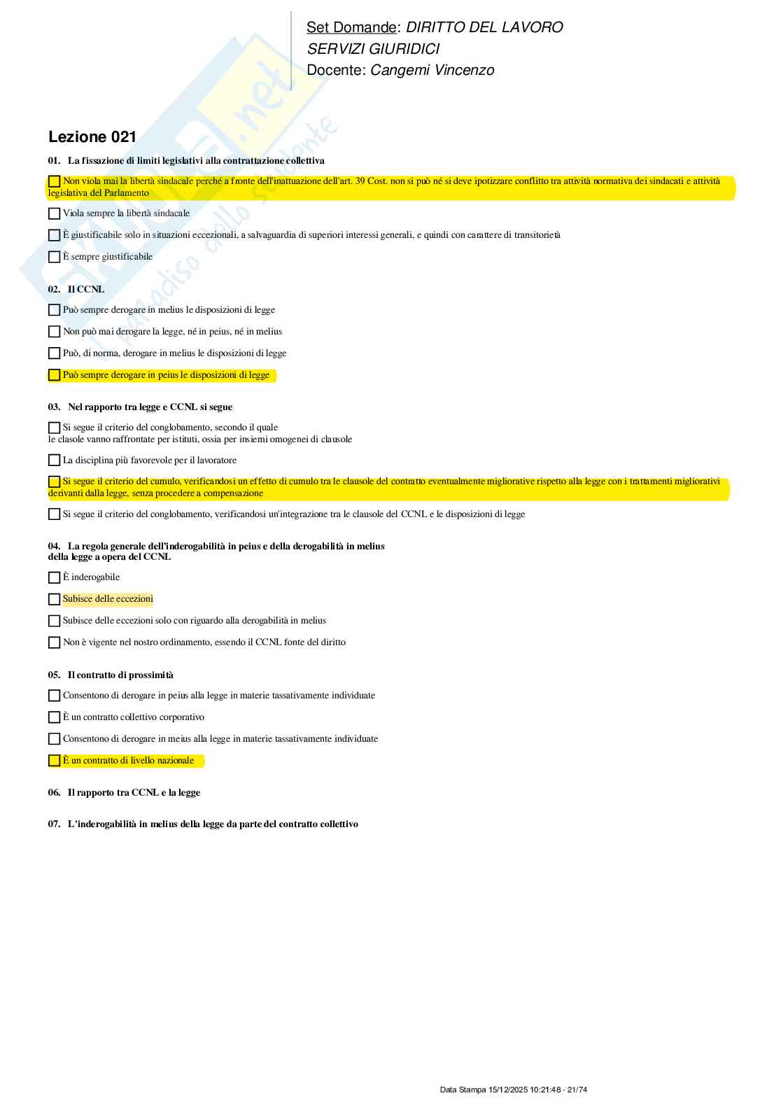 Paniere nuovo completo di Diritto del lavoro Pag. 21