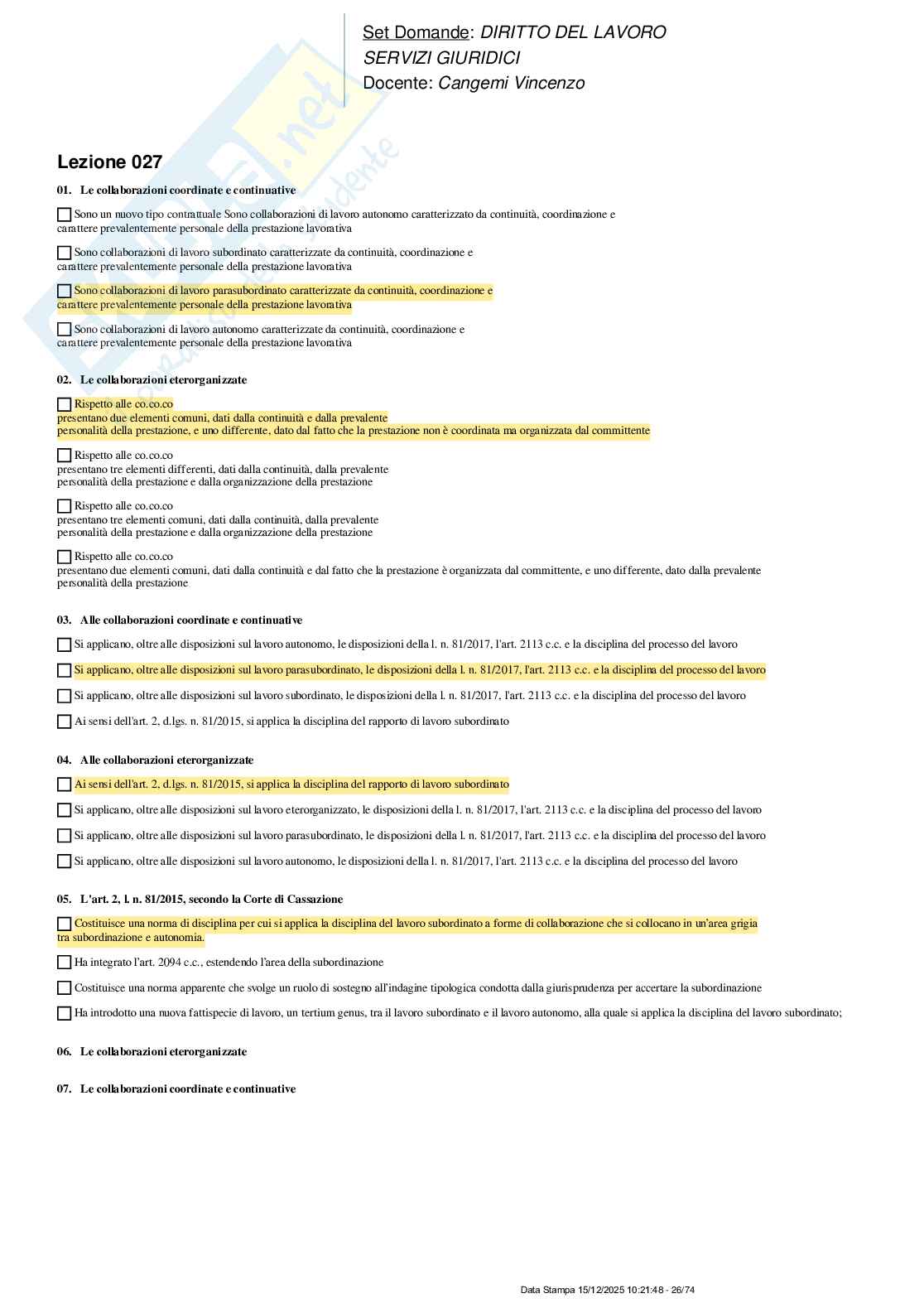 Paniere nuovo completo di Diritto del lavoro Pag. 26