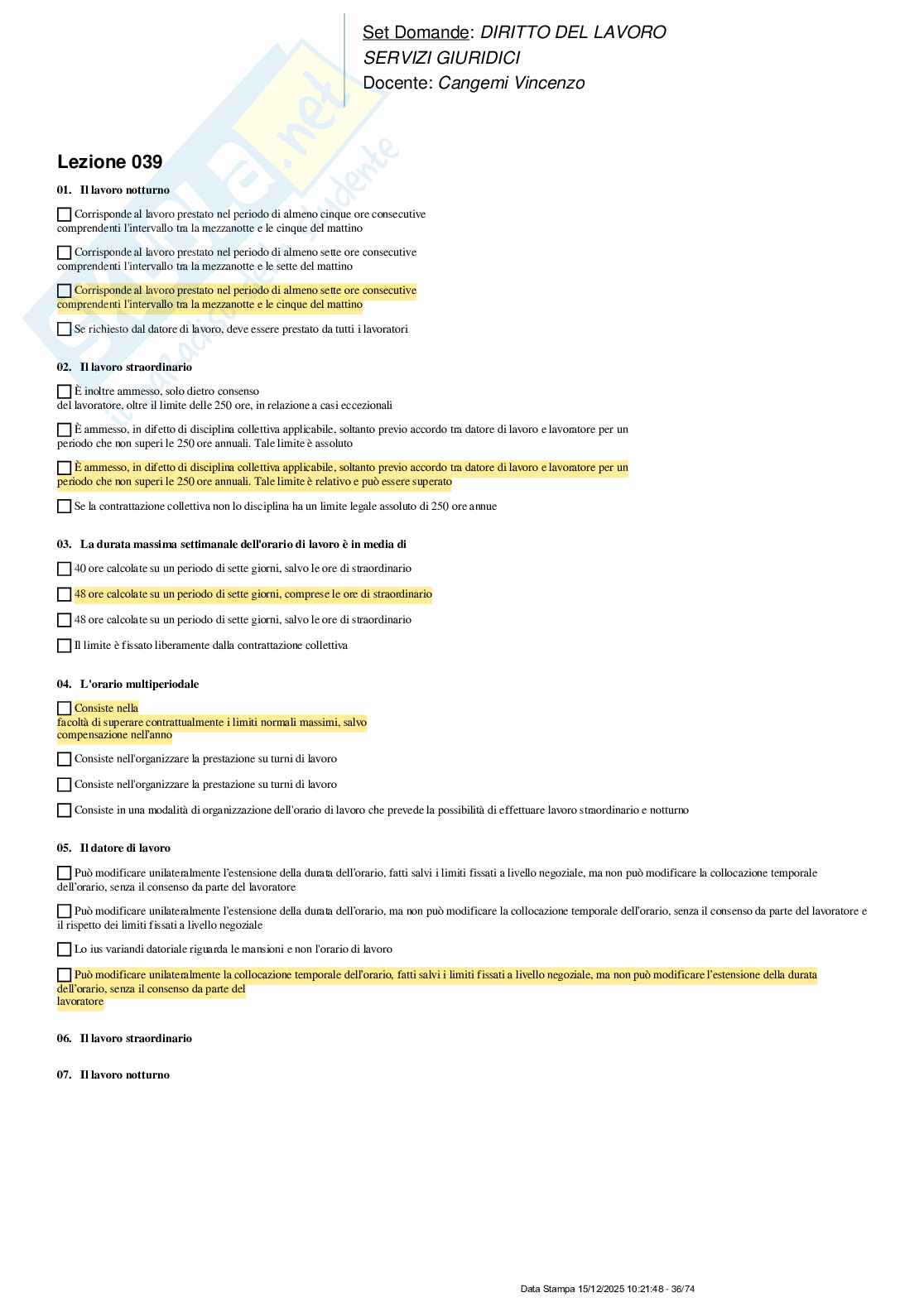 Paniere nuovo completo di Diritto del lavoro Pag. 36