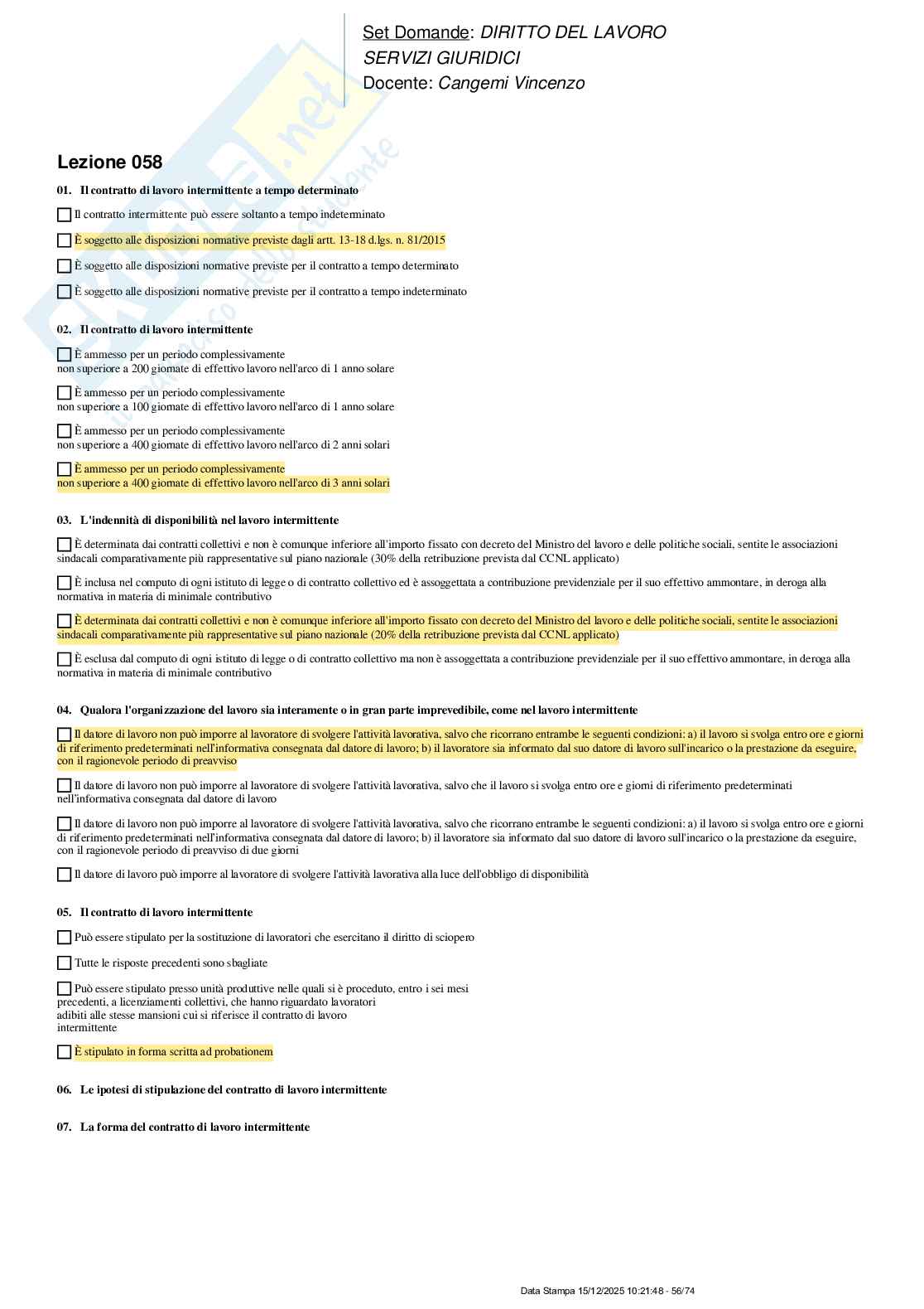 Paniere nuovo completo di Diritto del lavoro Pag. 56
