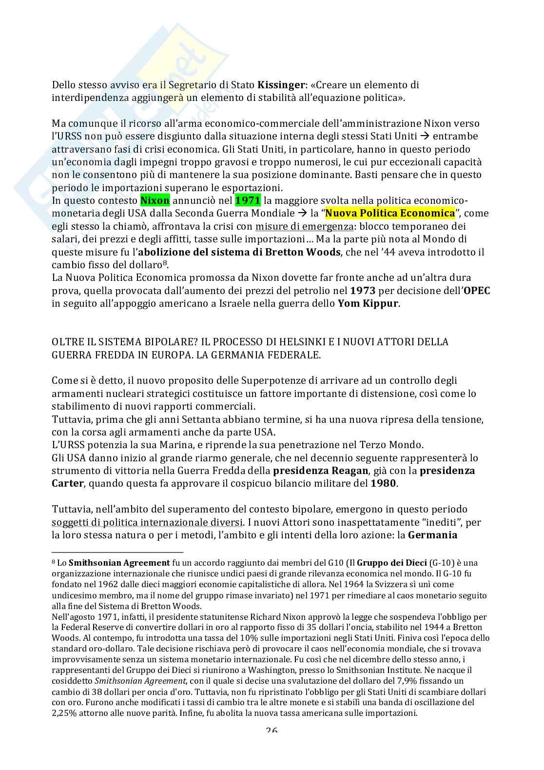 Riassunto ultima parte esame Storia delle Relazioni Internazionali Pag. 26