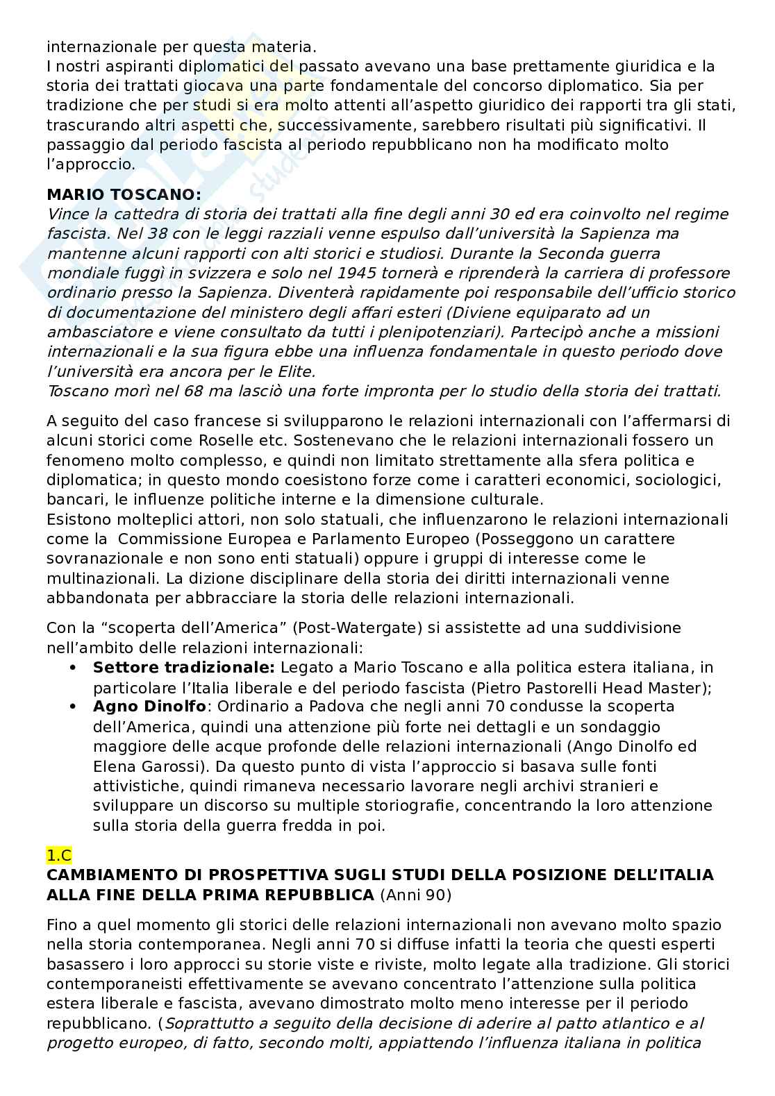 Riassunto esame Storia della Politica estera italiana, prof. Varsori Pag. 2