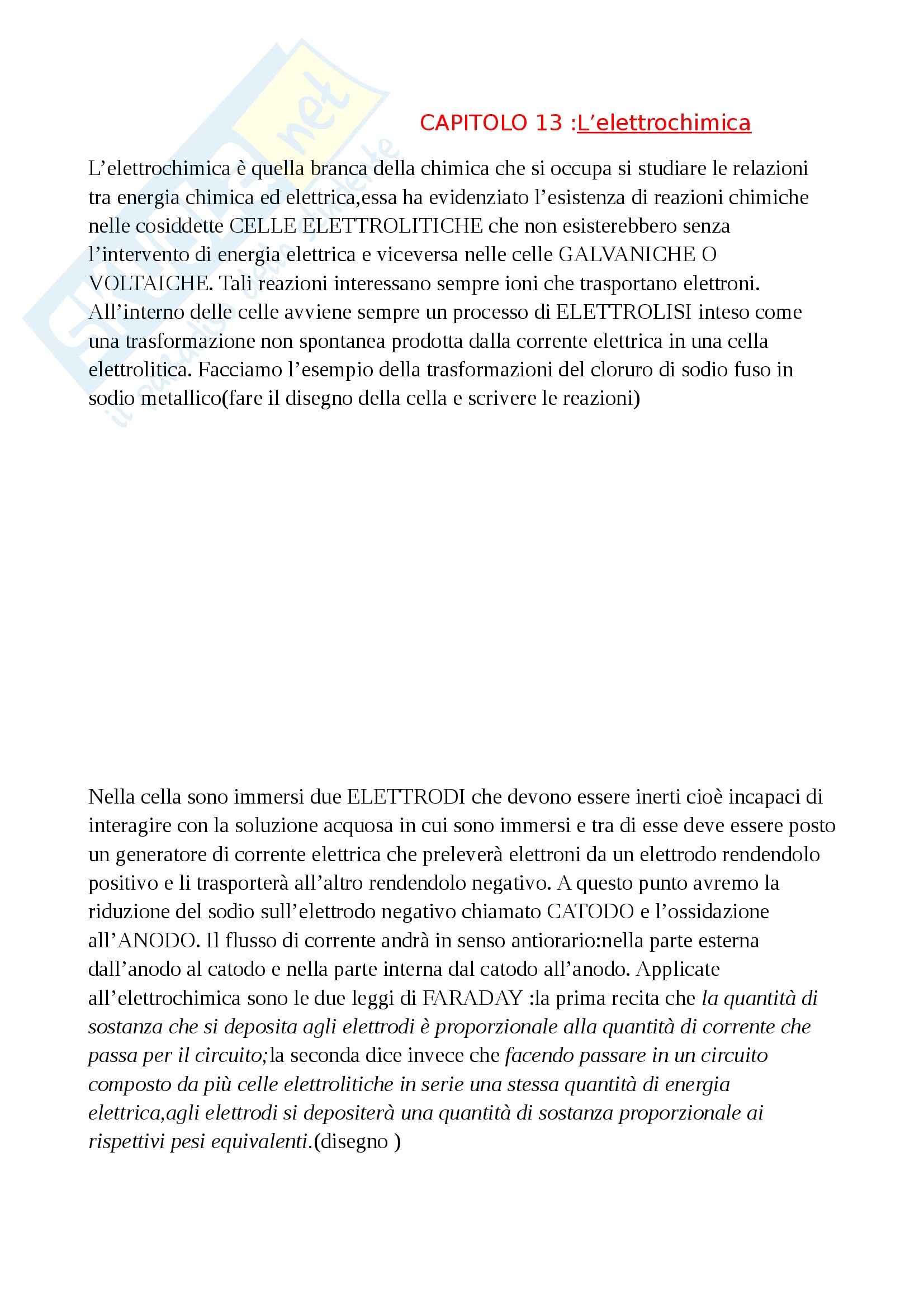 Chimica generale e inorganica - l'elettrochimica Pag. 1