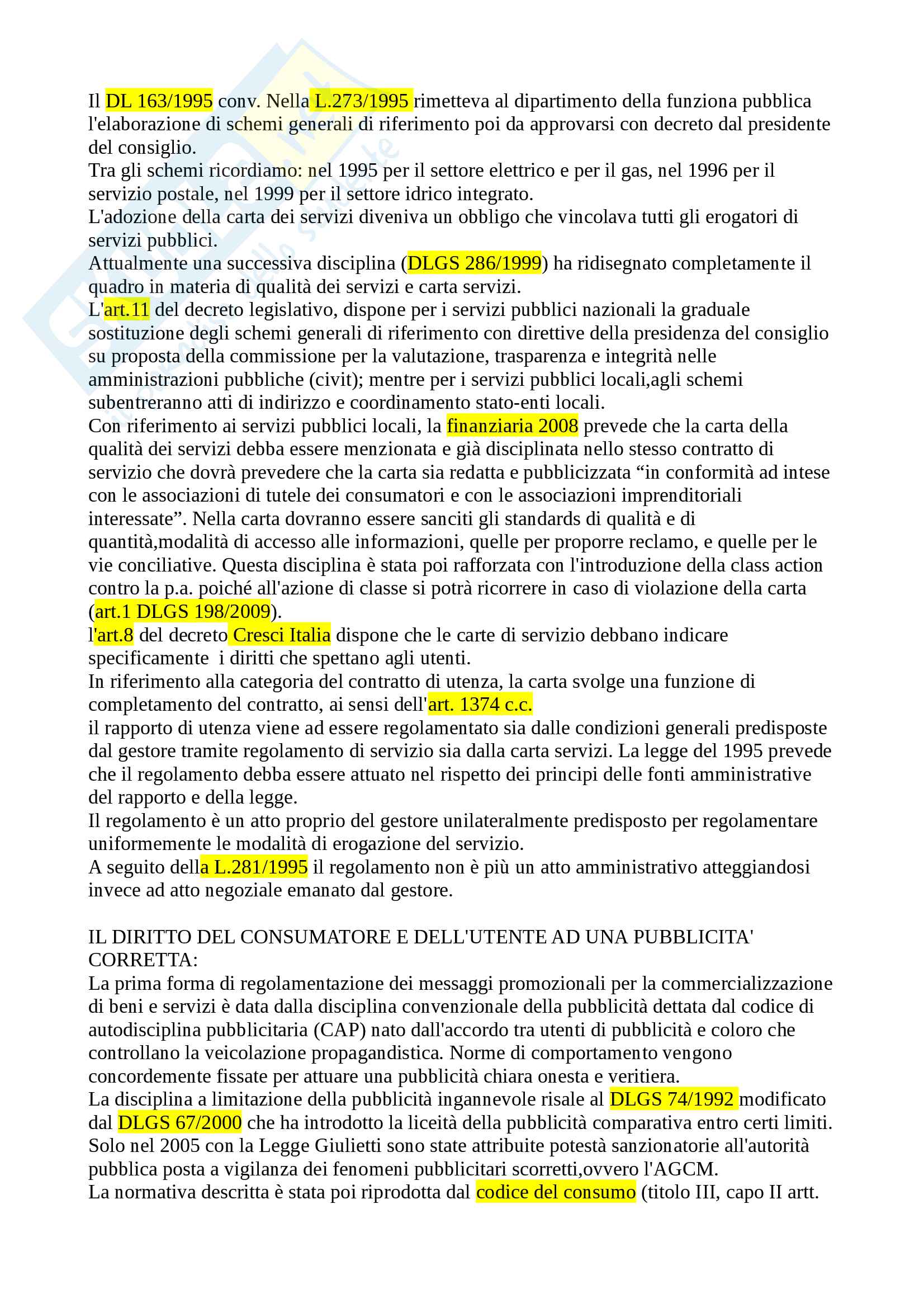 Riassunto diritto pubblico dell'economia prof. Passalacqua Pag. 51