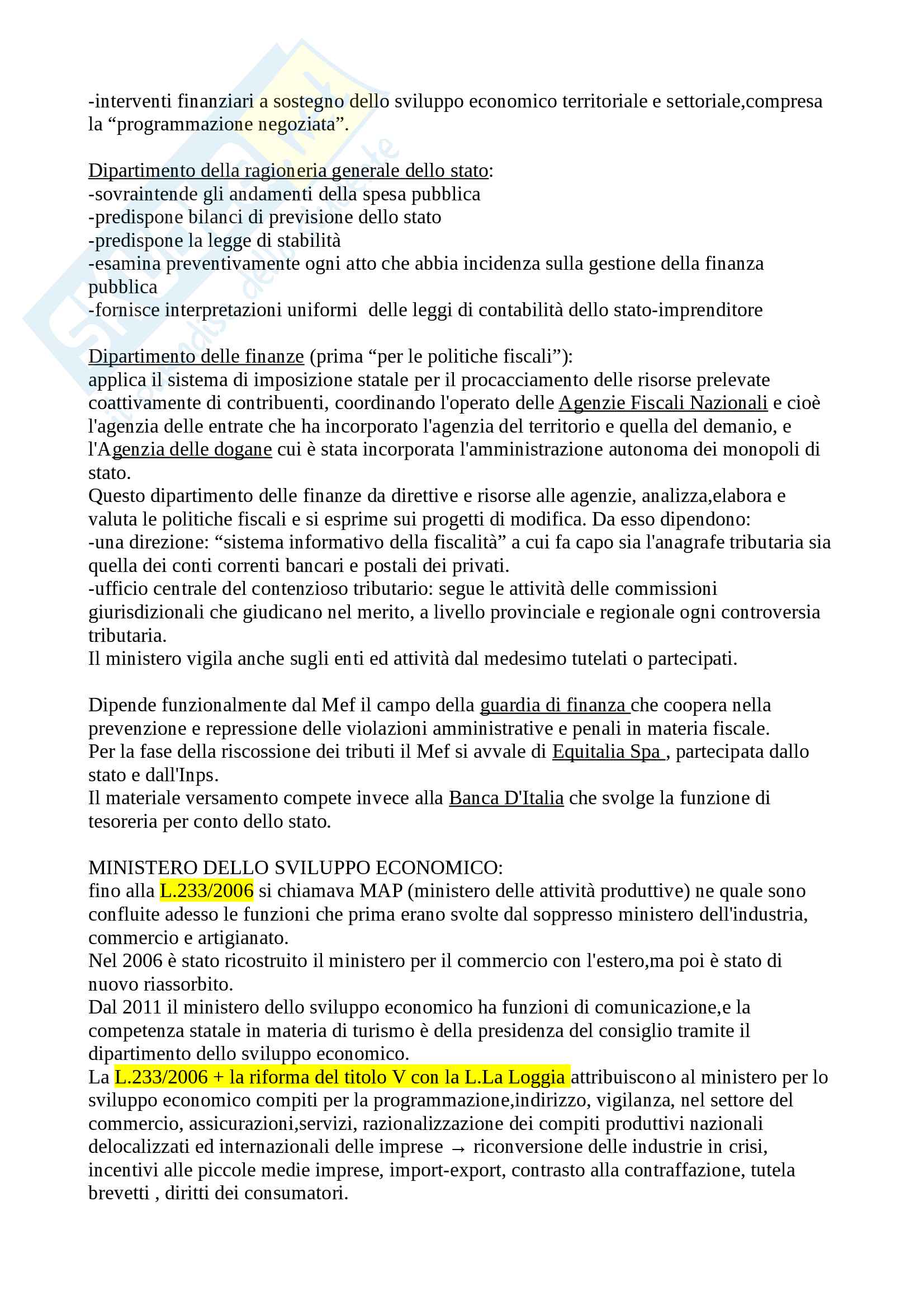 Riassunto diritto pubblico dell'economia prof. Passalacqua Pag. 6