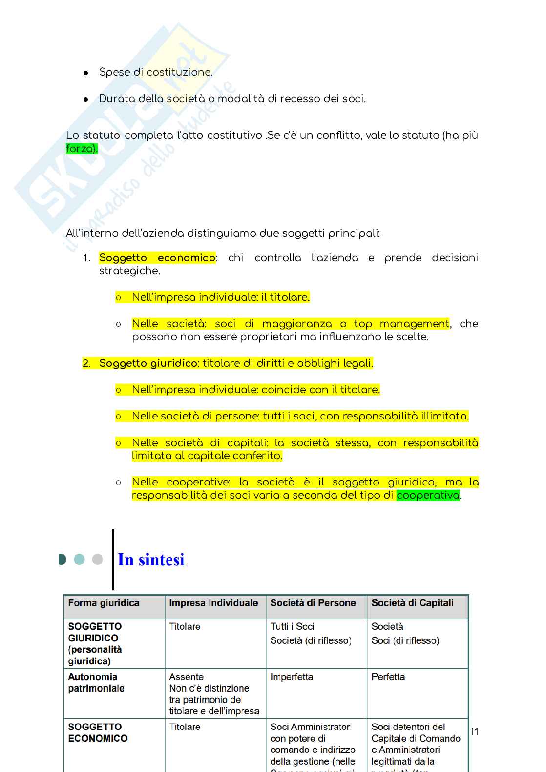 Primo parziale Economia aziendale Pag. 11