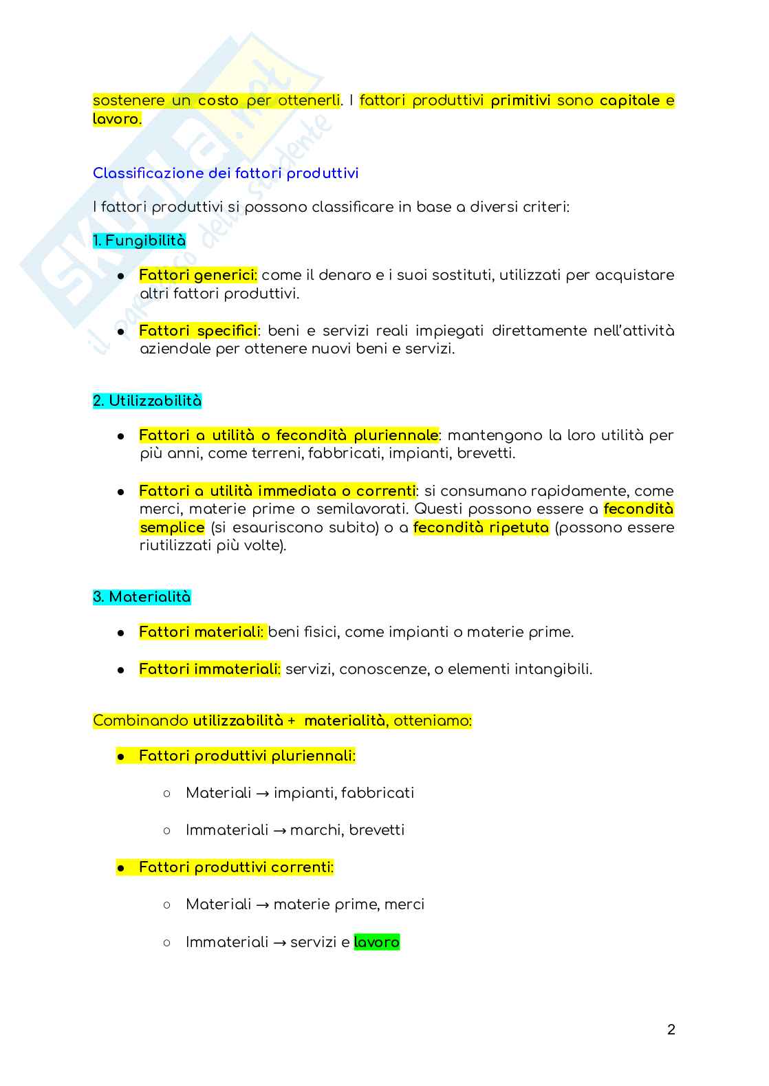 Primo parziale Economia aziendale Pag. 2