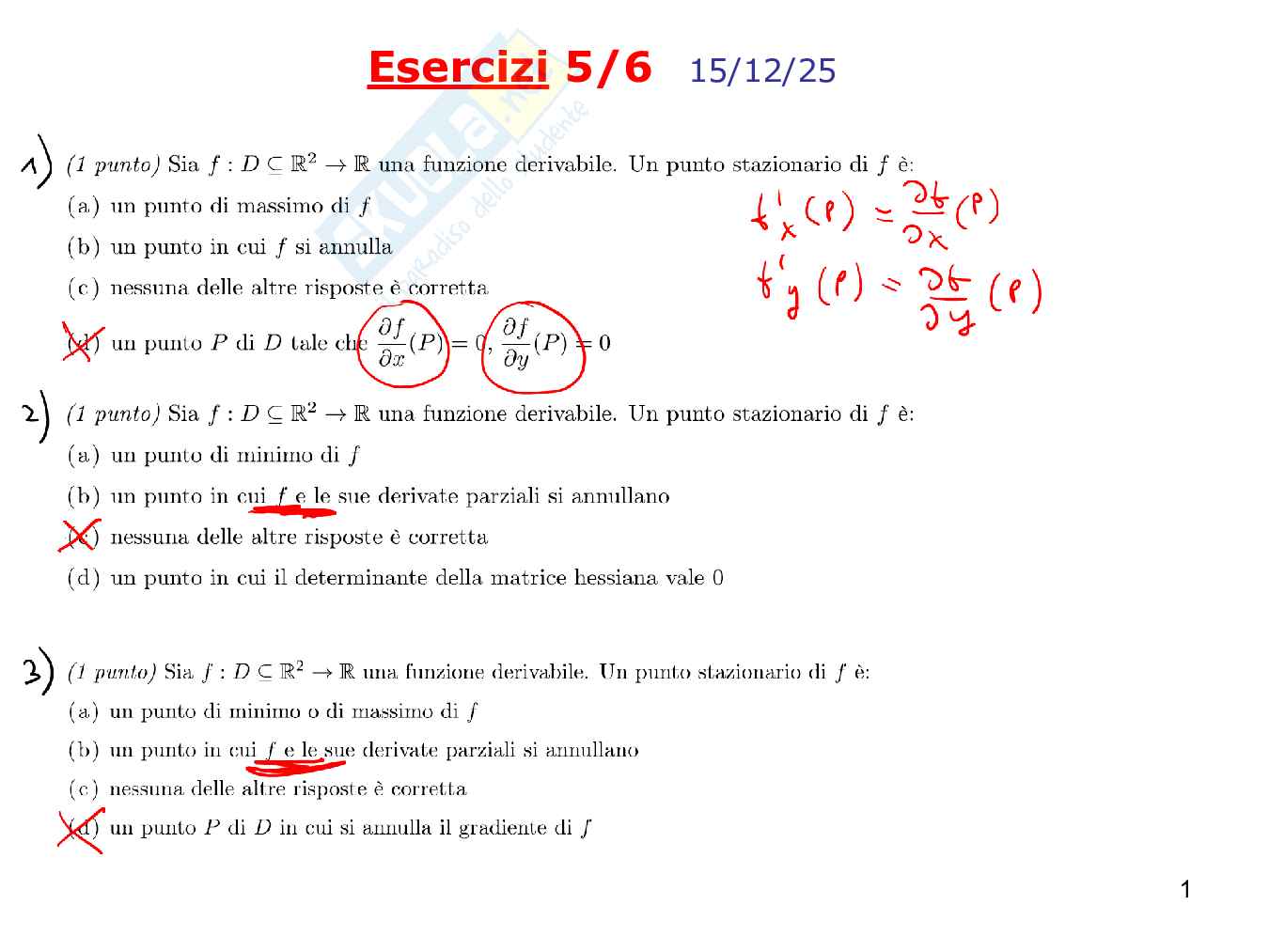 Esercizi Matematica generale Pag. 1