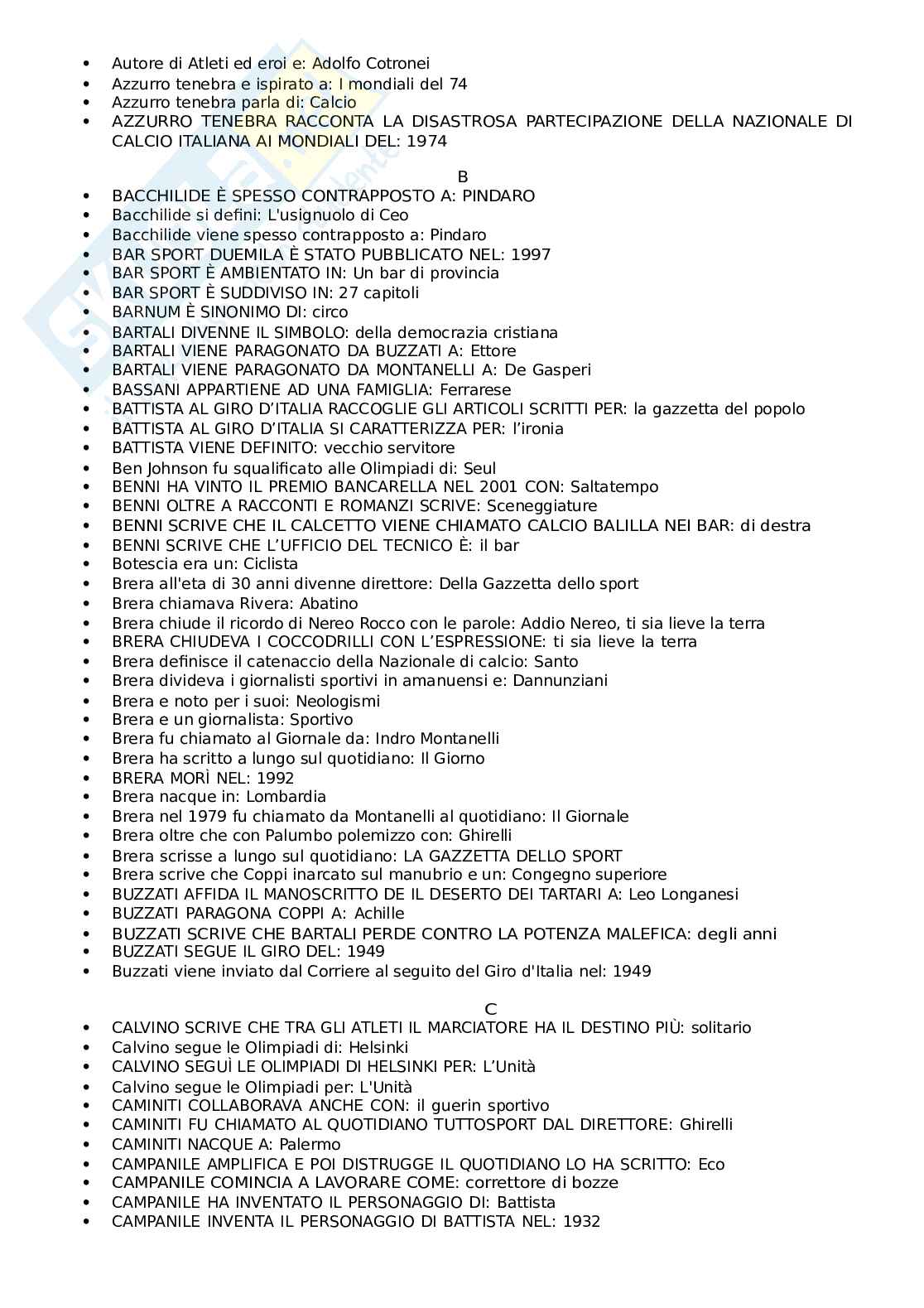 Paniere Letteratura e sport. Aggiornato e completo. In ordine Pag. 2