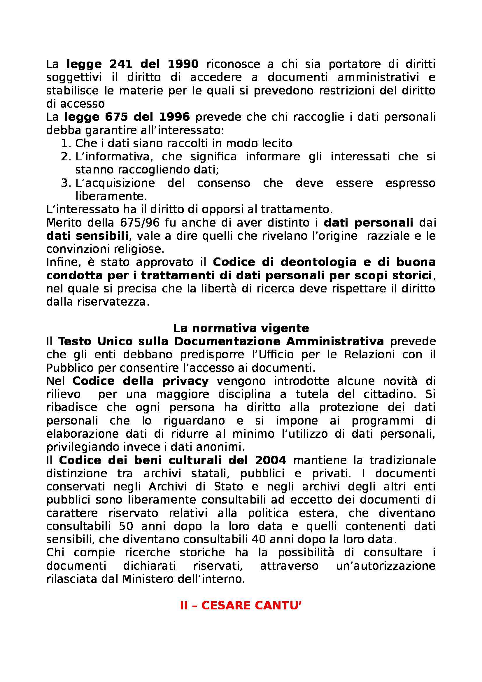 Archivistica - dispense riassunte, prof. Giambastiani Pag. 11