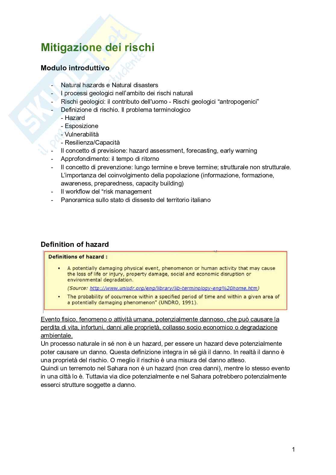 Mitigazione dei rischi geologici con approfondimenti normativi - parte 1 Pag. 1
