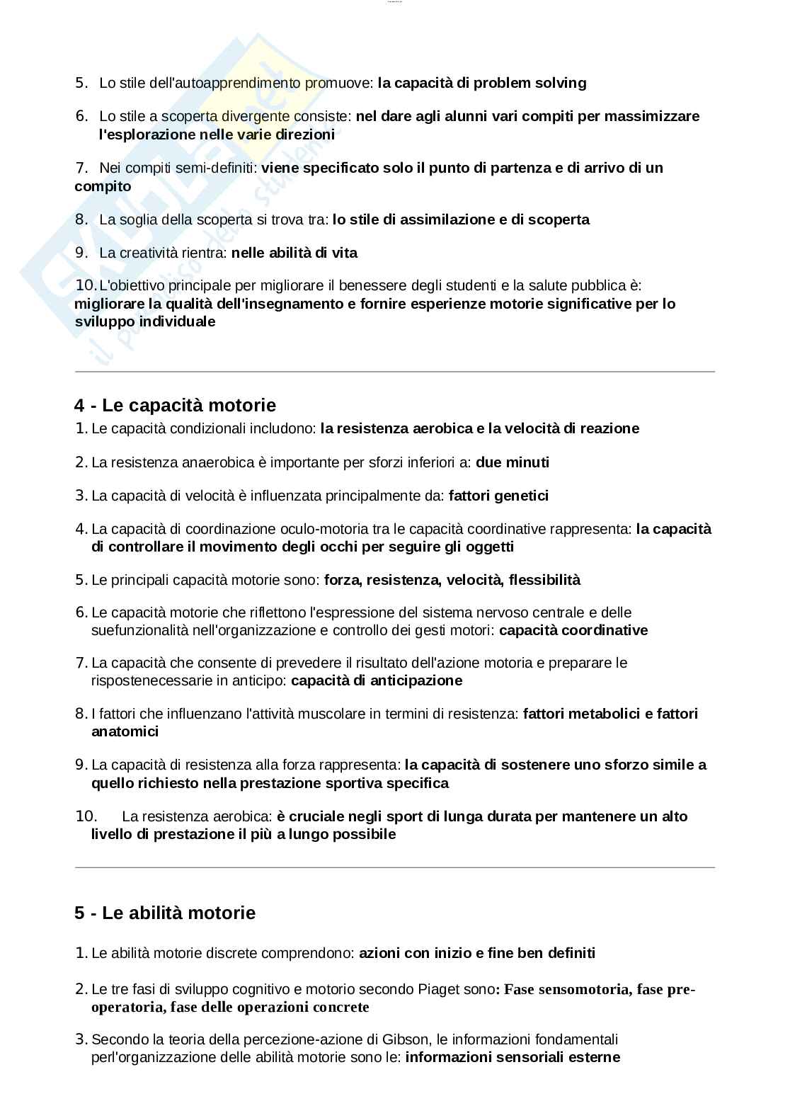 Paniere Teorie, metodologie e didattiche dell'educazione motoria Pag. 2