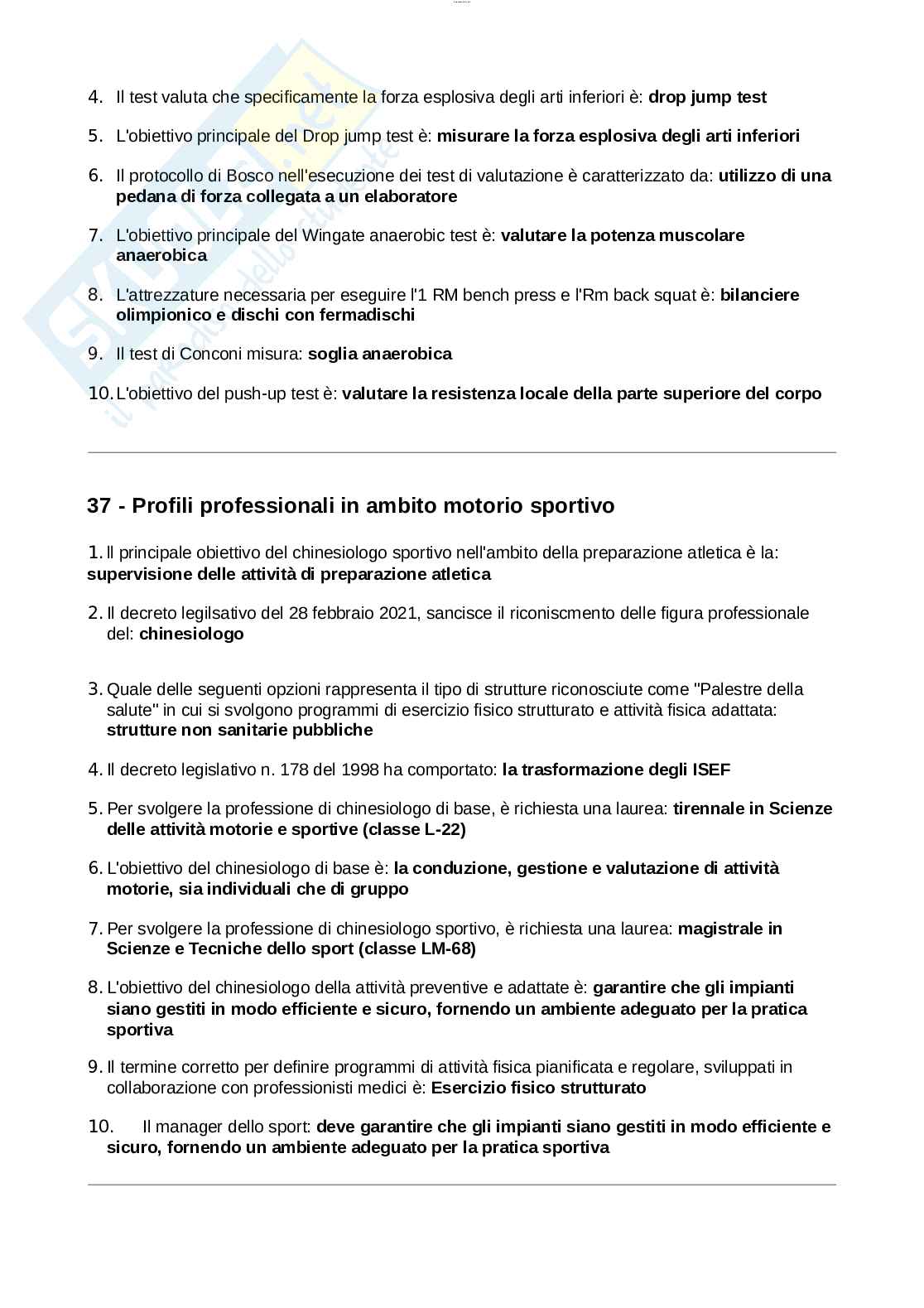 Paniere Teorie, metodologie e didattiche dell'educazione motoria Pag. 21