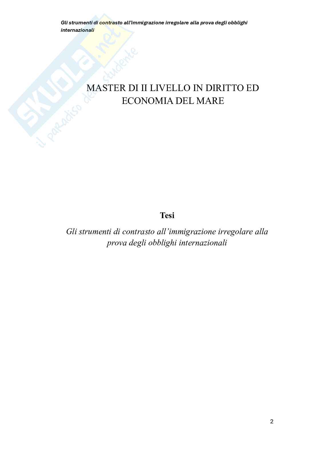 Strumenti di contrasto all’immigrazione irregolare alla prova degli obblighi internazionali Pag. 2