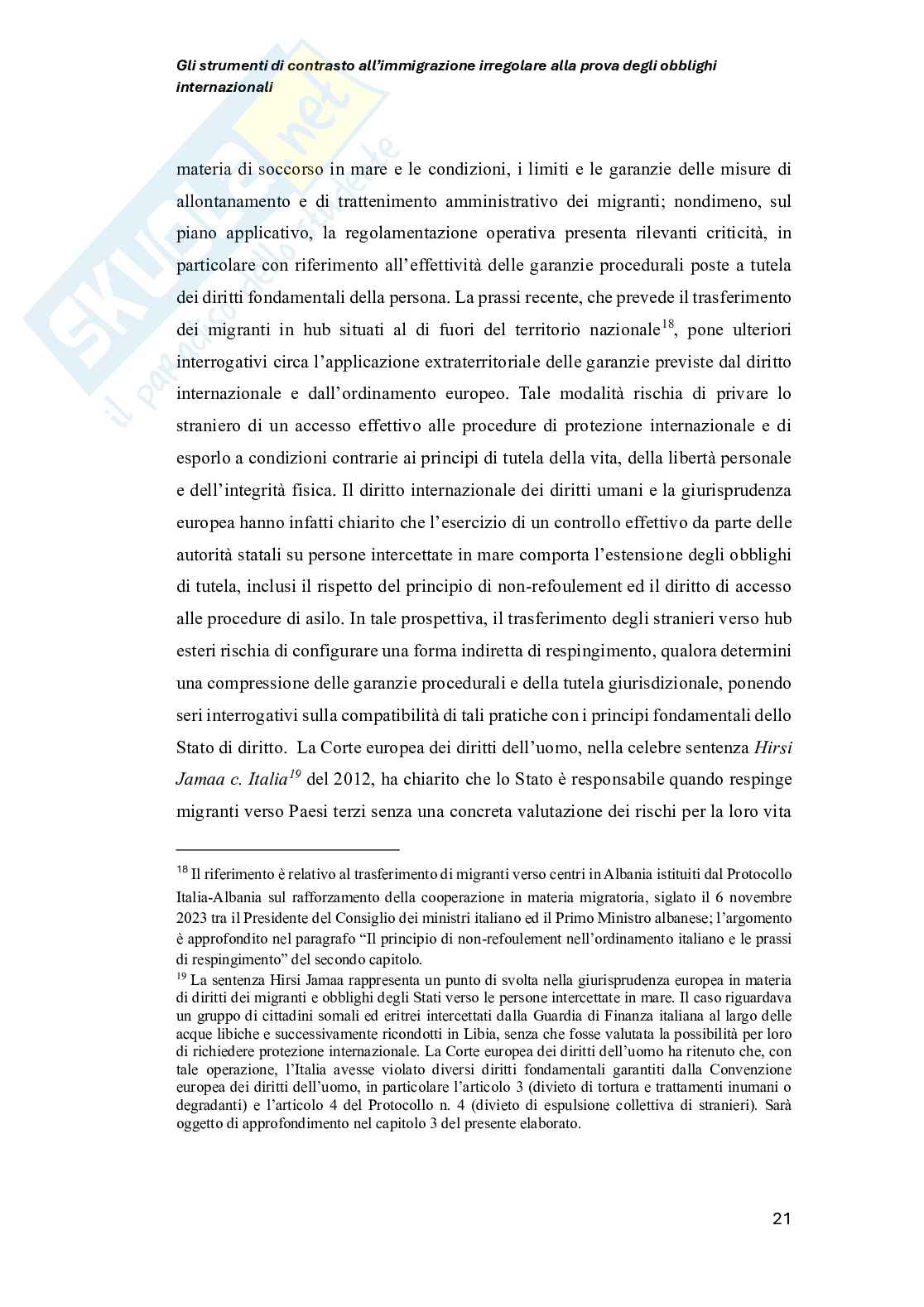 Strumenti di contrasto all’immigrazione irregolare alla prova degli obblighi internazionali Pag. 21