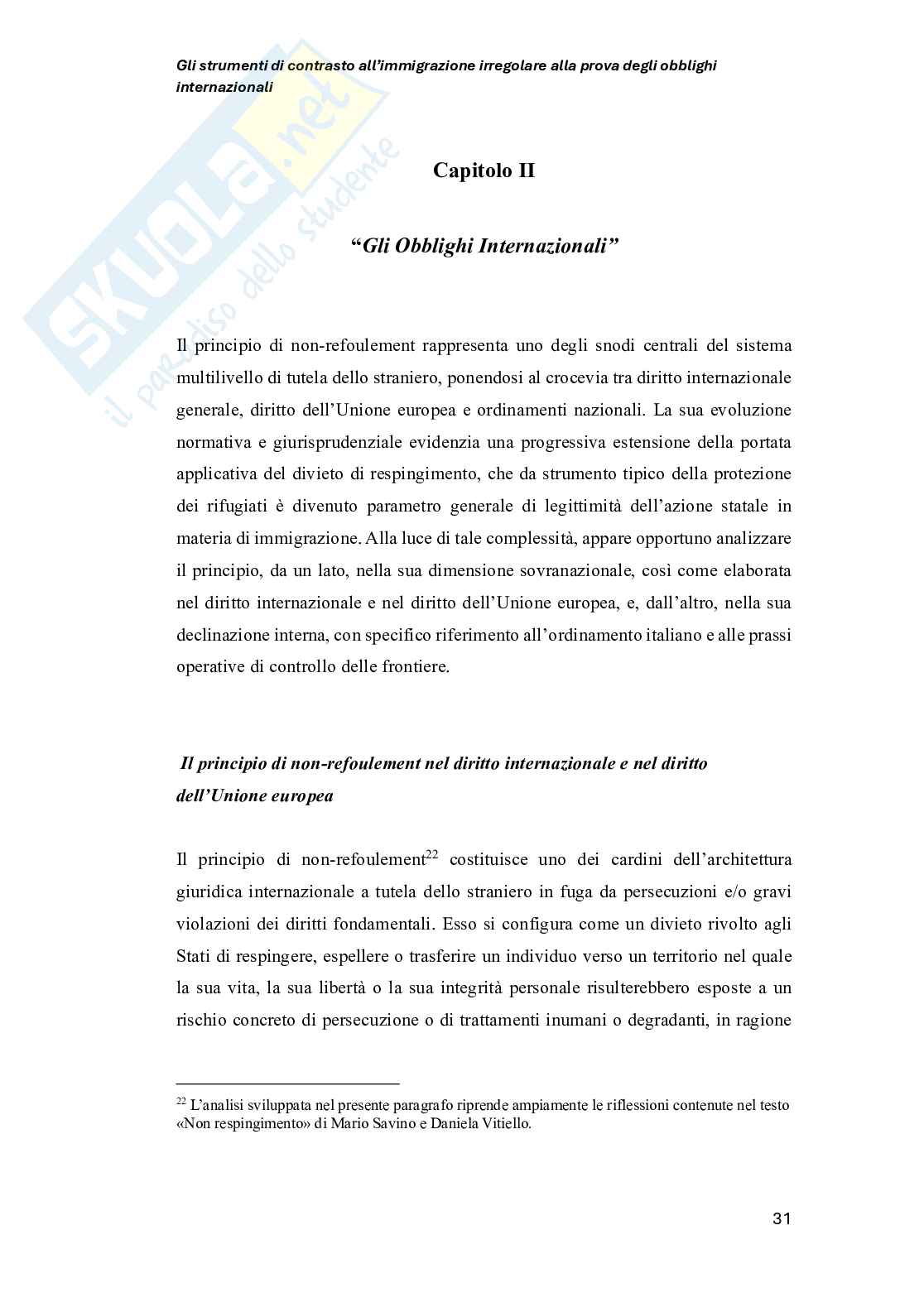 Strumenti di contrasto all’immigrazione irregolare alla prova degli obblighi internazionali Pag. 31