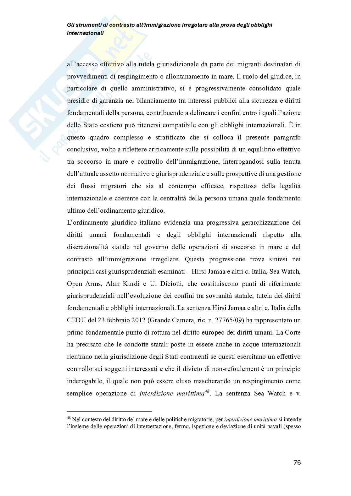 Strumenti di contrasto all’immigrazione irregolare alla prova degli obblighi internazionali Pag. 76