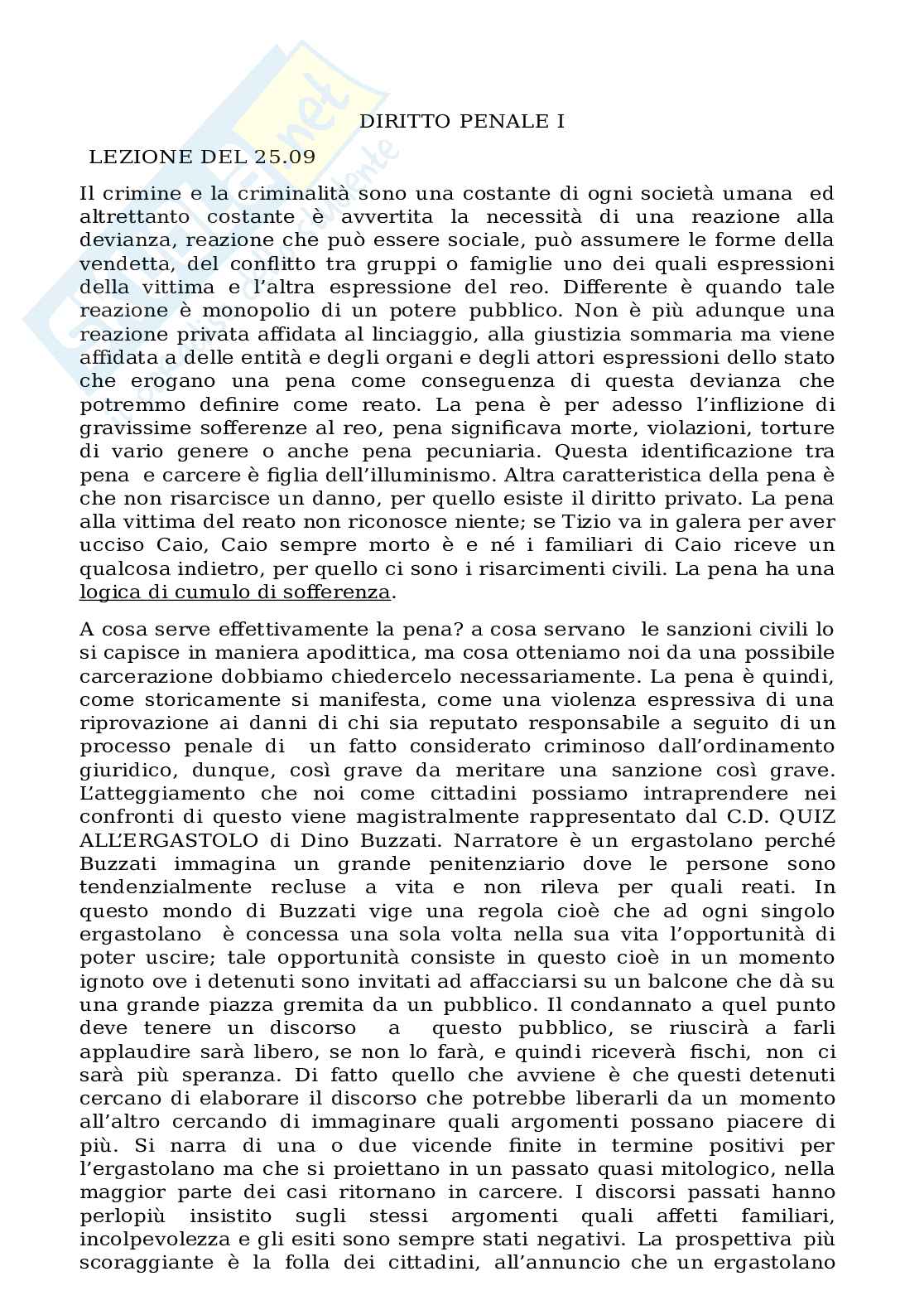 Diritto penale I Pag. 1