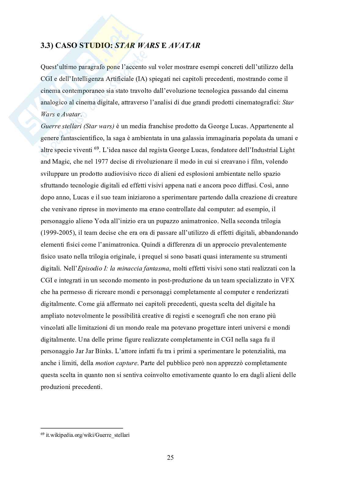 Evoluzioni tecnologiche del cinema: dagli anni ’20 ad oggi con i casi studio Star Wars e Avatar Pag. 31