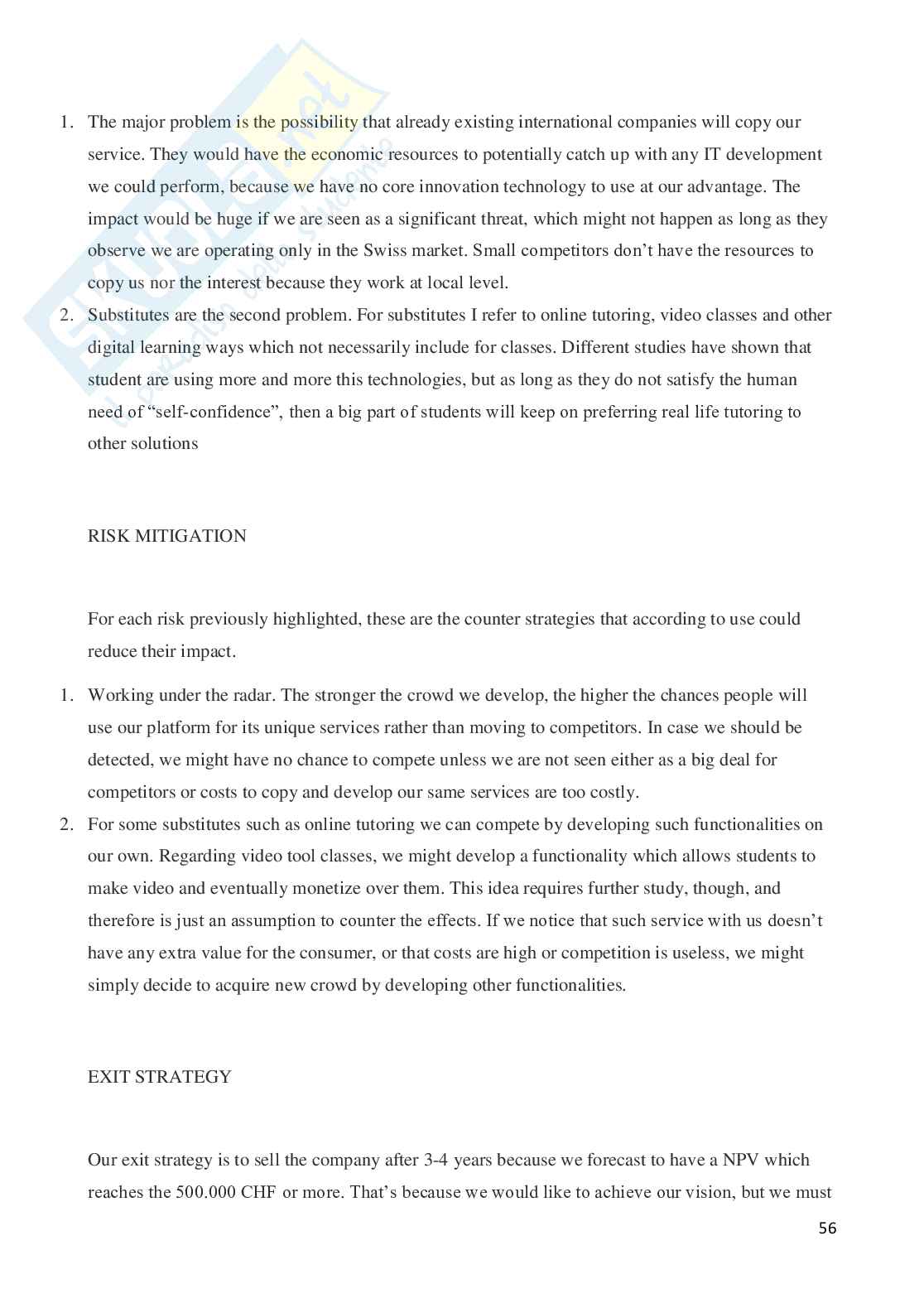 Tesi da Lode: Fondazione della startup "Teach Me" Pag. 56