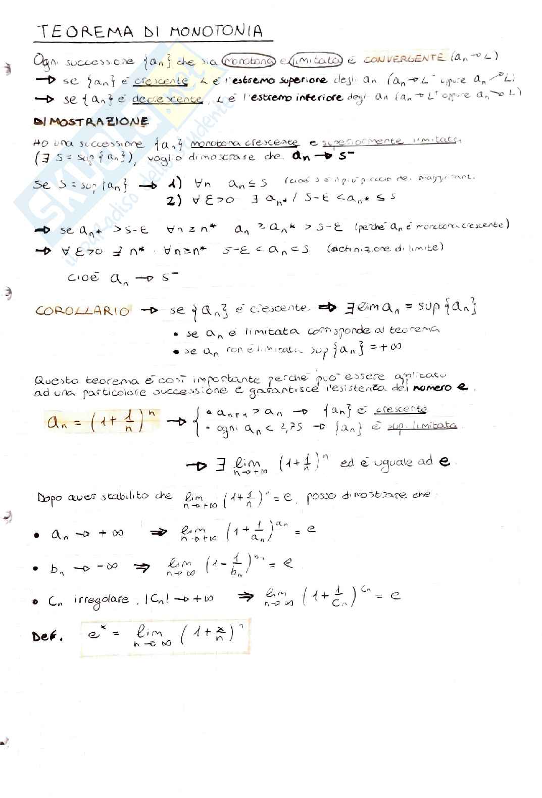 Schemi di Analisi 1 (tutto il programma) Pag. 11