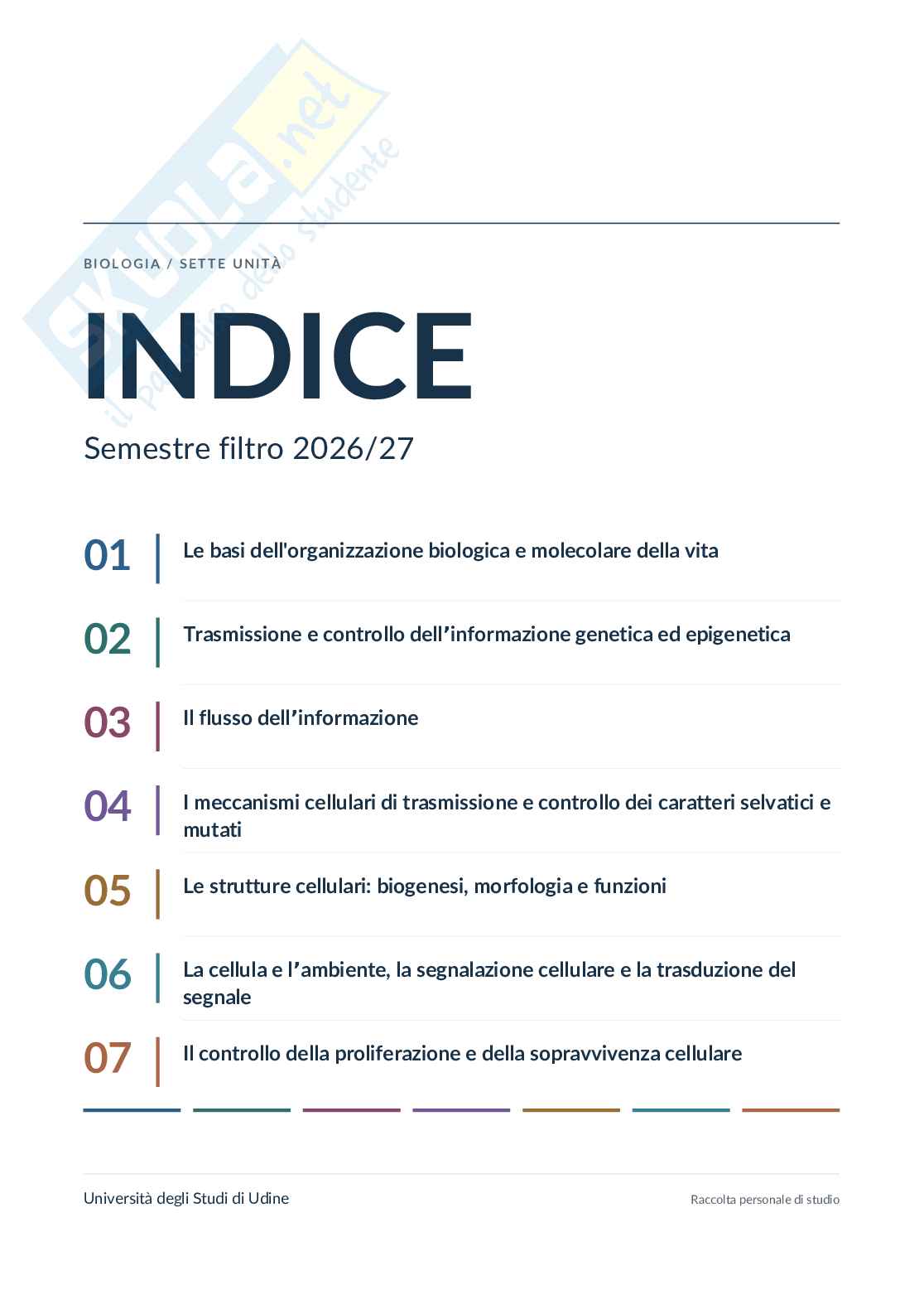 Appunti Semestre filtro Biologia 2026/27 Pag. 2