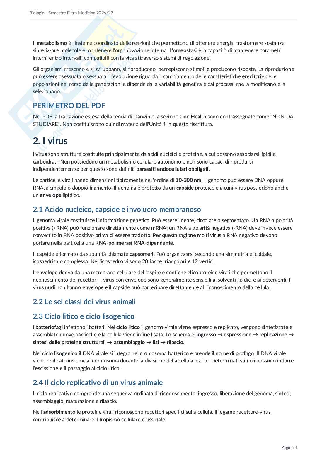 Appunti Semestre filtro Biologia 2026/27 Pag. 6