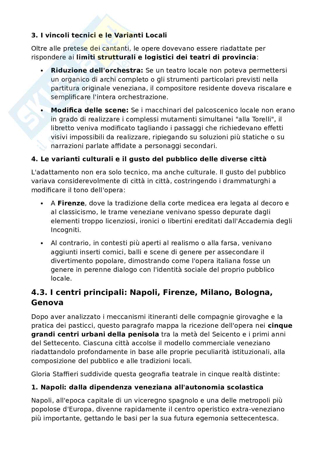 Riassunto esame Drammaturgia musicale, Prof. Fiore Angela, libro consigliato L'opera italiana. Dalle origini alle riforme del secolo dei Lumi , Staffieri Pag. 31